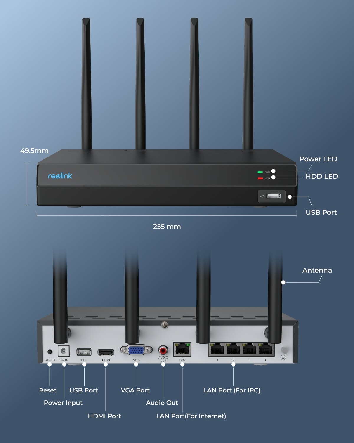 Reolink RLN12W 4K 16CH WiFi NVR 24/7 Recording for CCTV Security Camera System