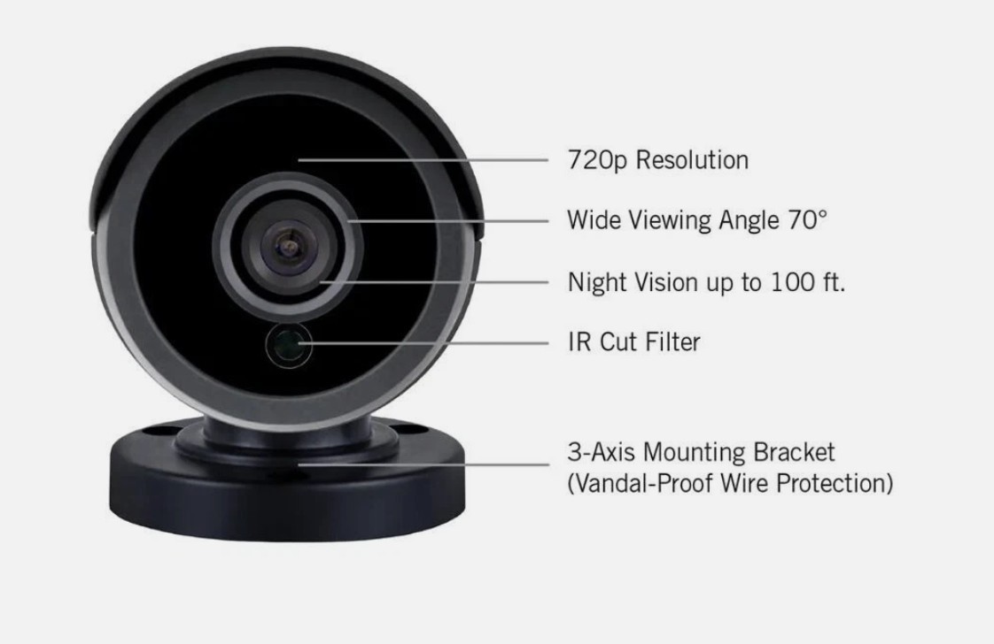 Night Owl 720p HD Analog Day Night Security Add-on Camera – CM-HDA7B-BU – BLACK
