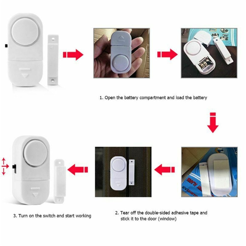 4PCS Wireless Home Window Door Burglar Security Alarm System Magnetic Sensor USA