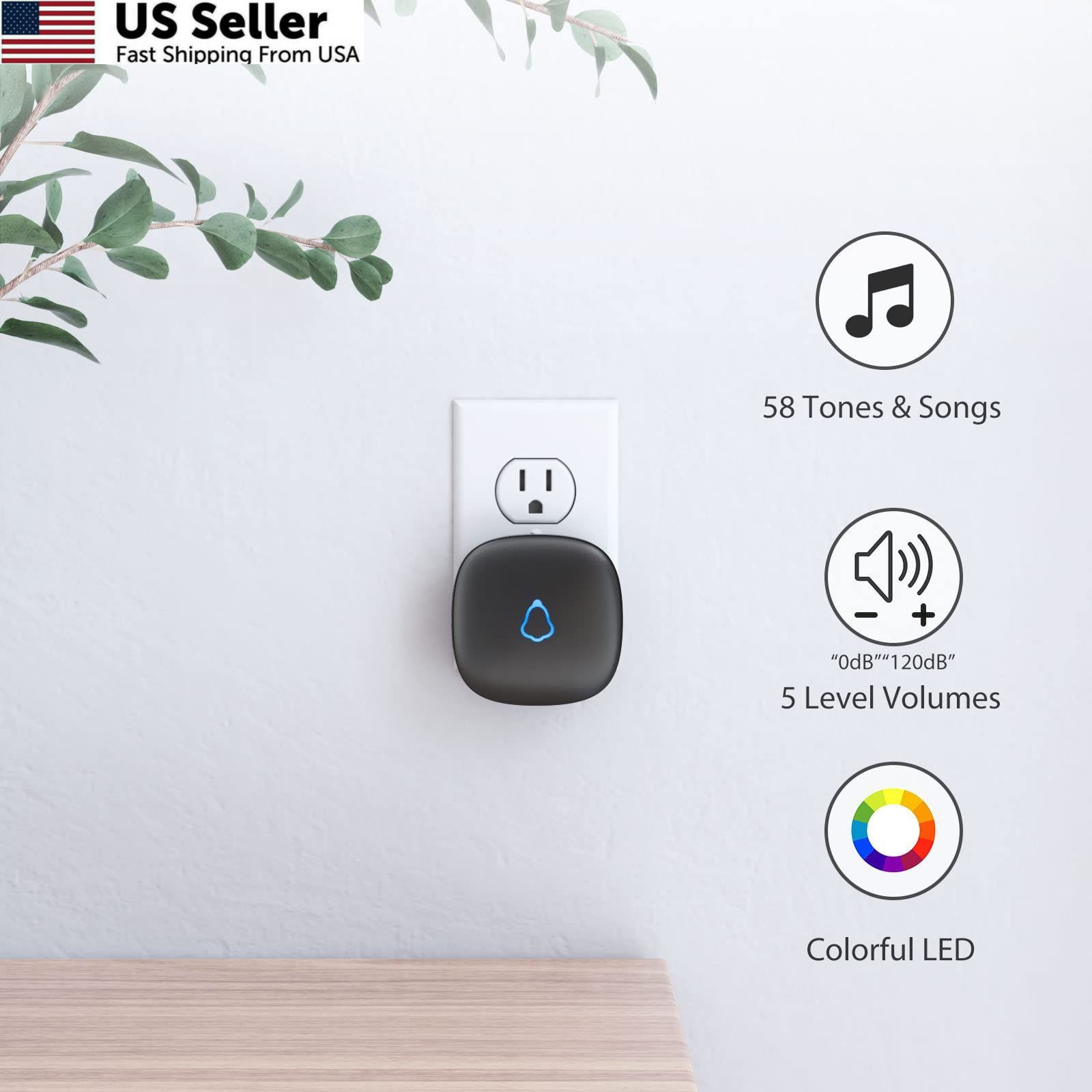 Door Chime, METAK Wireless Open Contact Sensor Alarm with 500 FT Black