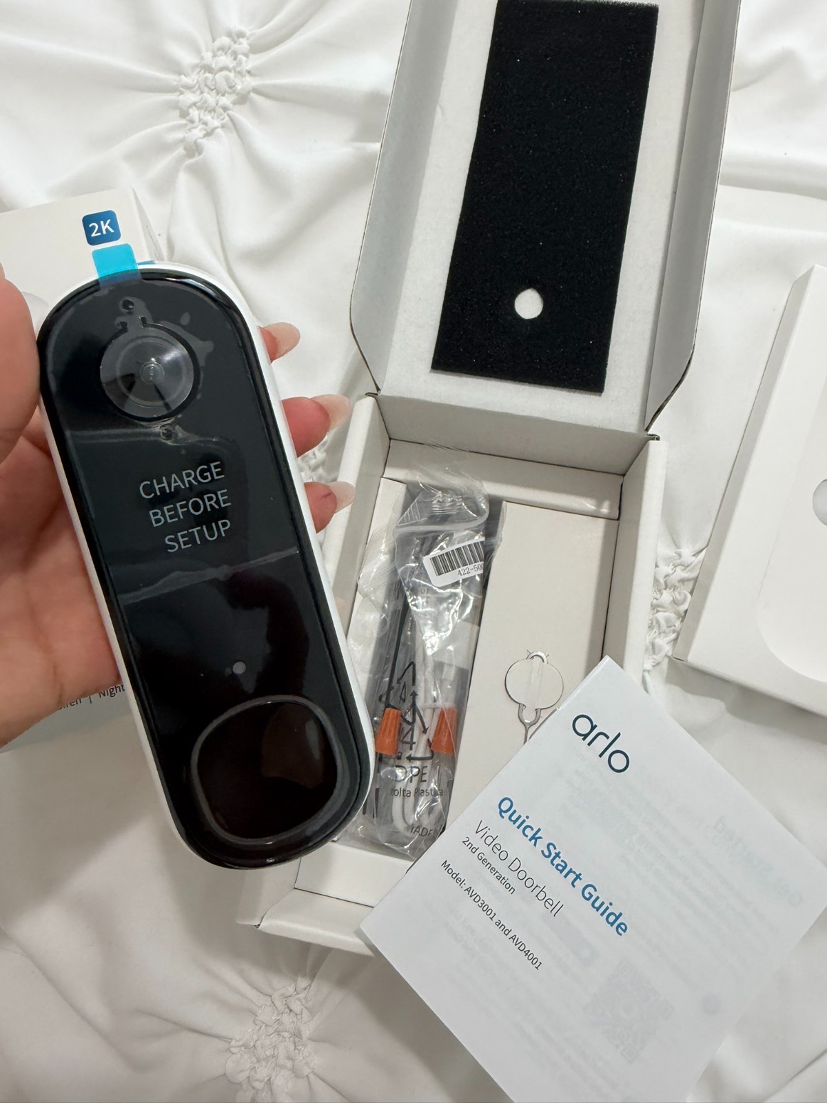 Arlo 2K Video Doorbell 2nd Generation Smart Doorbell Open Box
