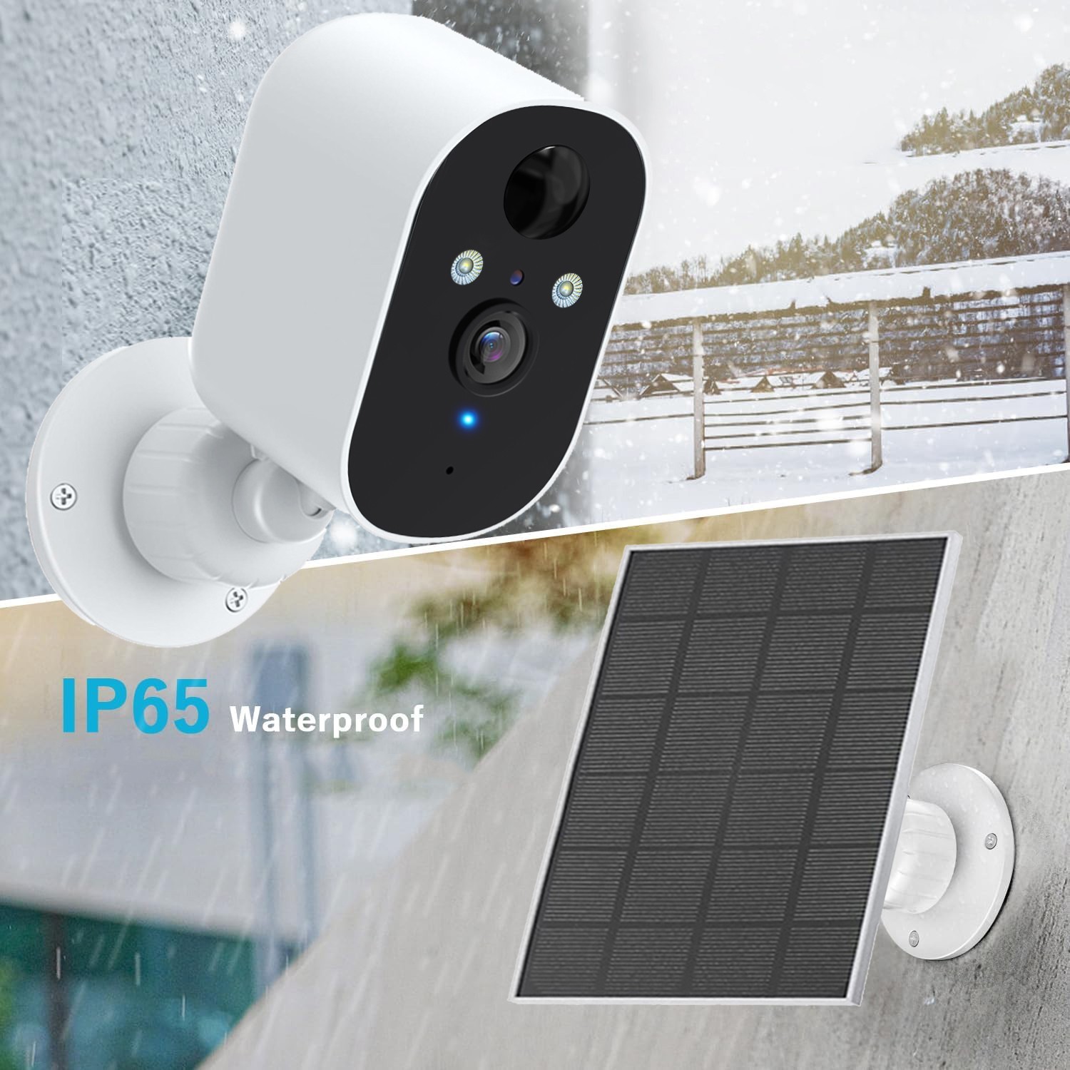 4-Pack Solar Battery Powered Security Camera System Wireless WiFi Camera Outdoor