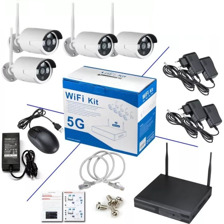 5G Kit 6026HEC -XMW HD Wireless 1080P NVR Security 4 Camera System