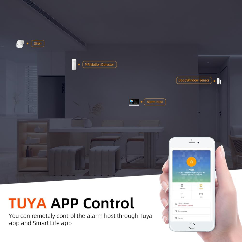 Wifi Home Security Alarm System, DIY 4G Smart Home Security System, Compatible w