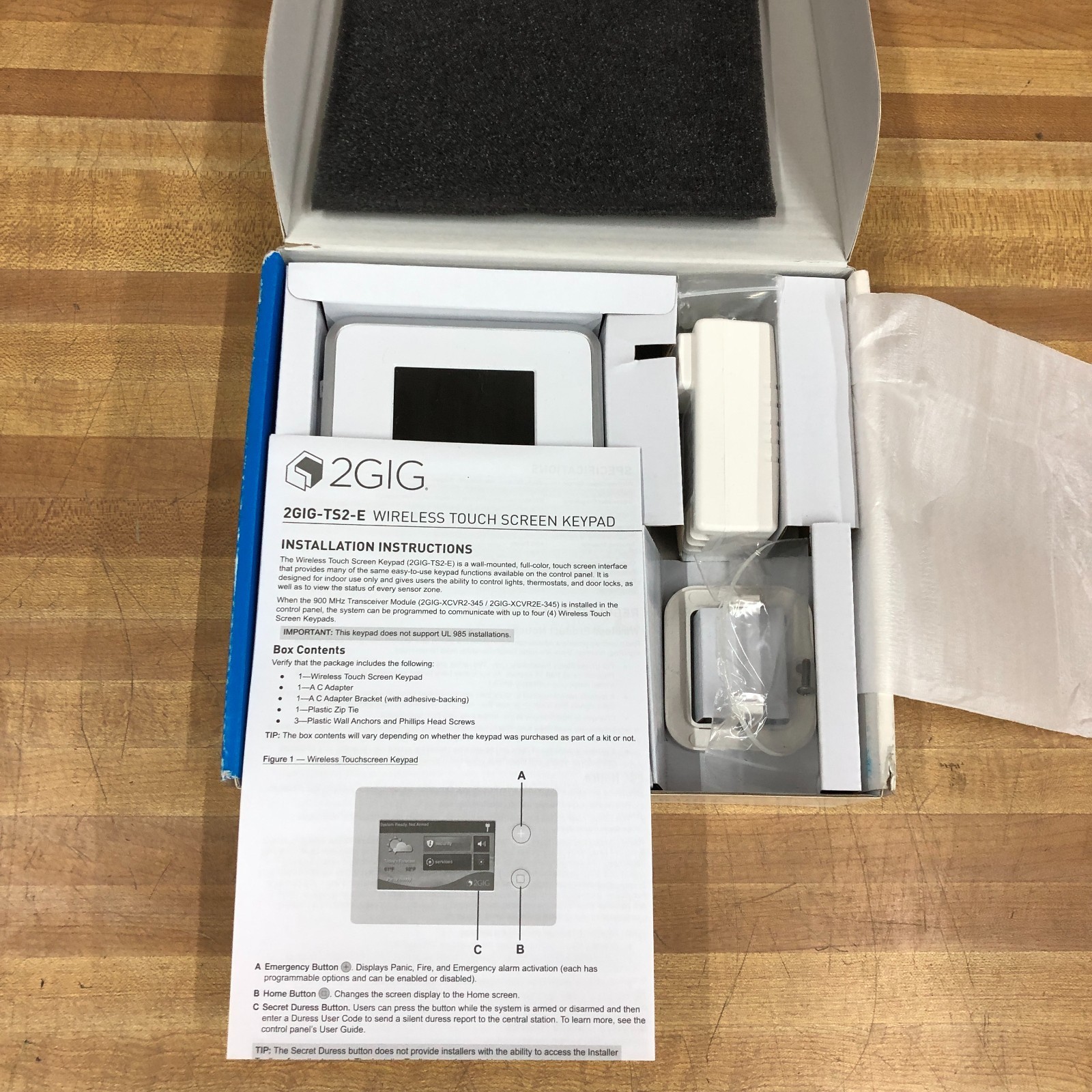 Wireless Touch Screen Remote Keypad 2GIG-TS2-E