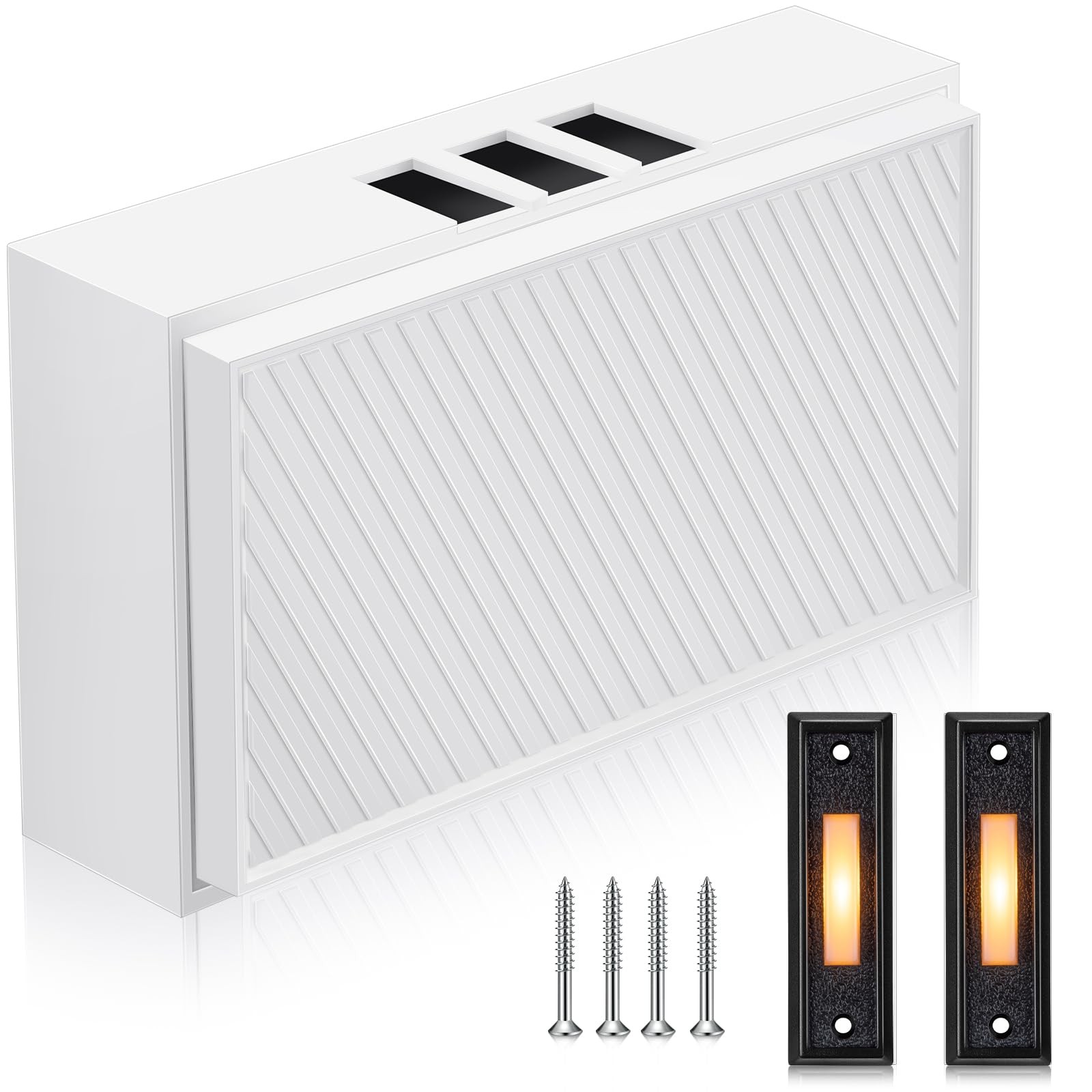 Saillong Wired Doorbell Chime with 2 Lighted Push Black, White, Yellow