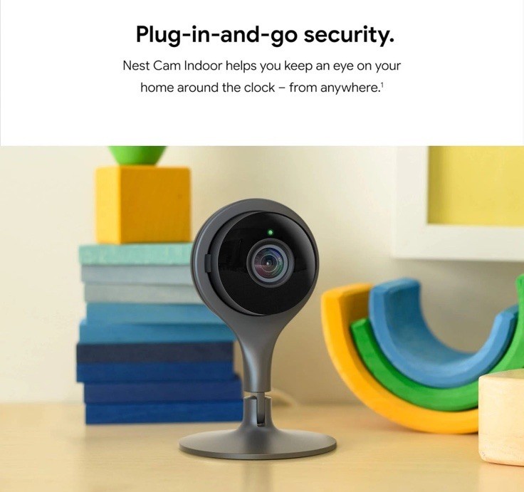 Google Nest Cam Indoor (1st Gen) Wired Security Camera – Black (Open Box)