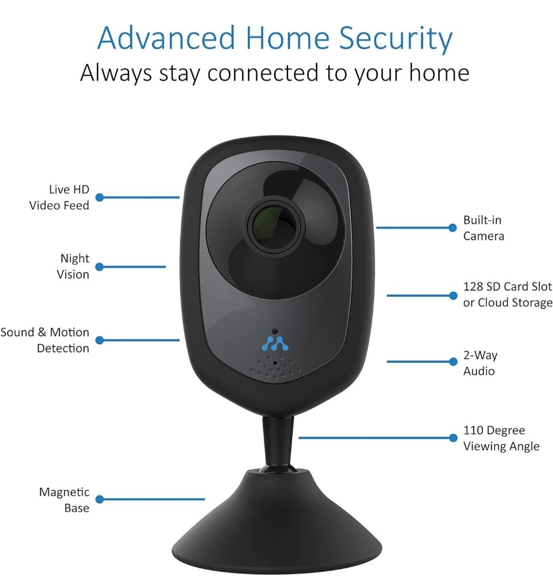 Momentum HD Wireless Indoor Home Security Camera with2-Way Audio Night Vision