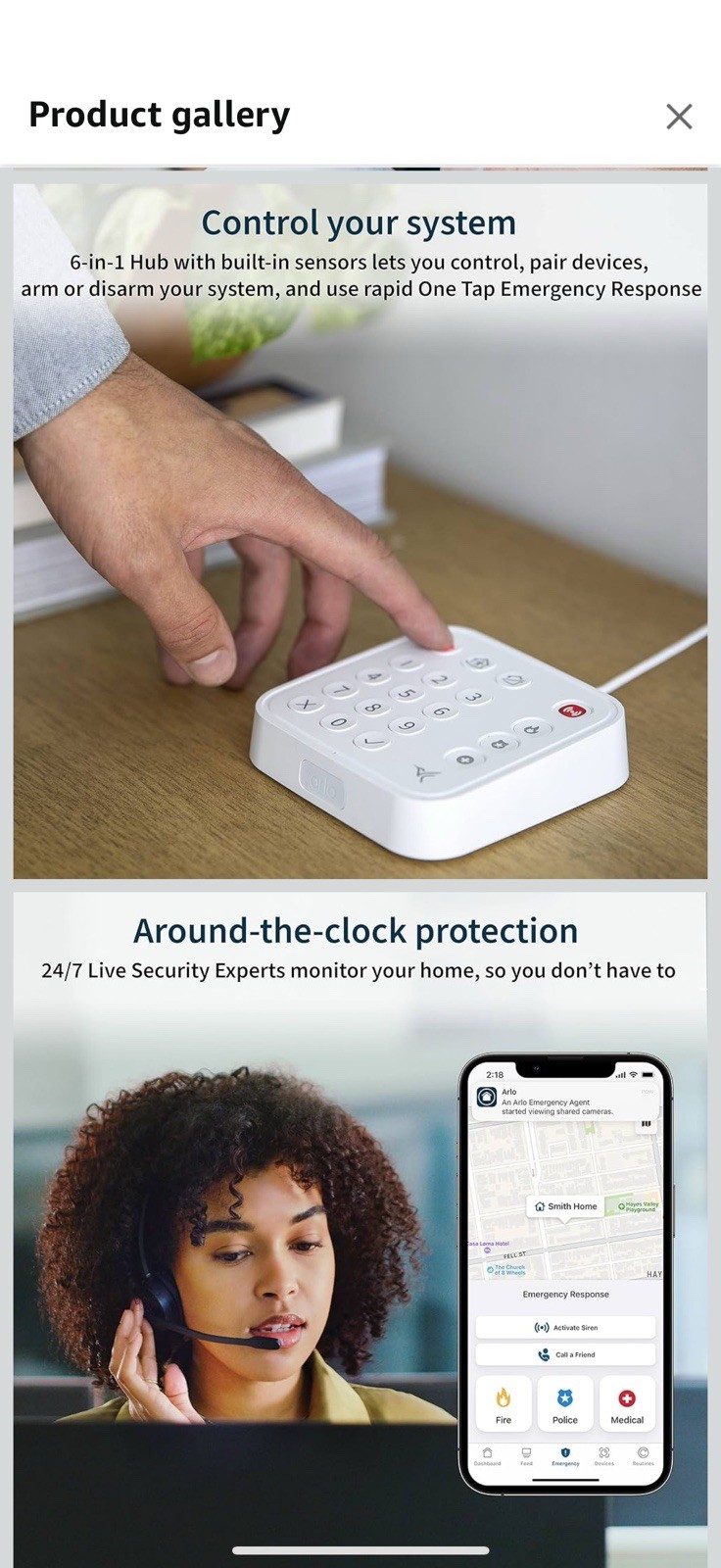 Arlo Home Security System – Wired Keypad Sensor Hub, (2) 8-in-1 Sensors,