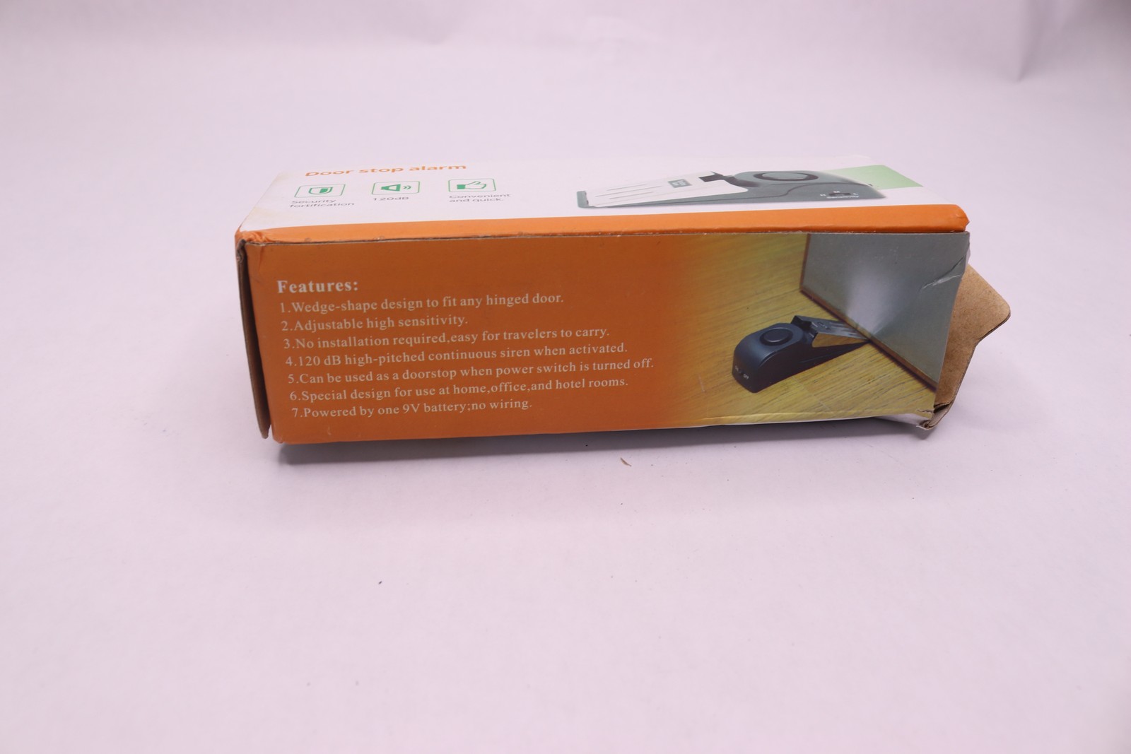 Door Stop Alarm 120dB Very Loud Wedge Alert Device Security System