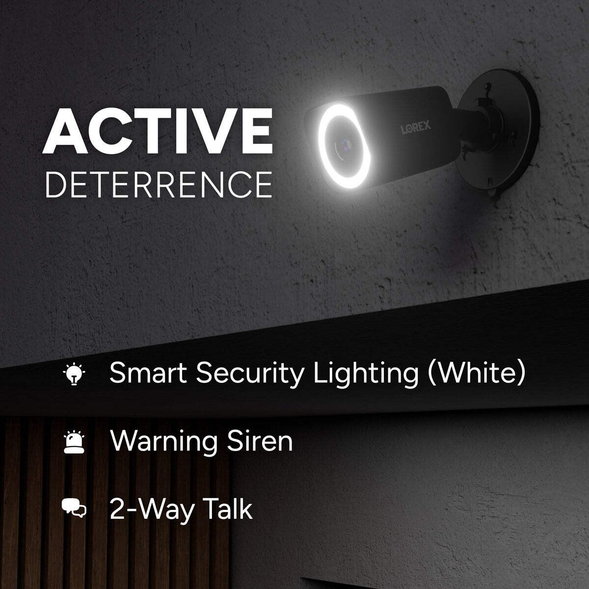 Lorex Connect | New App | 4K Wired PoE Bullet Camera w/ Smart Security Lighting
