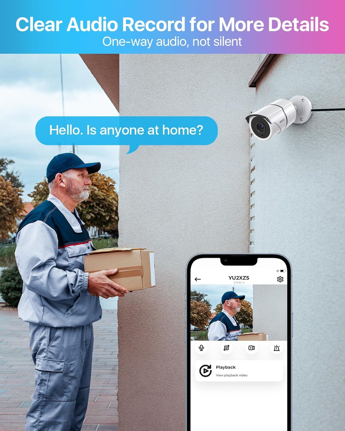ZOSI 8CH 5MP Lite Home Security Camera System with 1-Way Audio Outdoor Cameras
