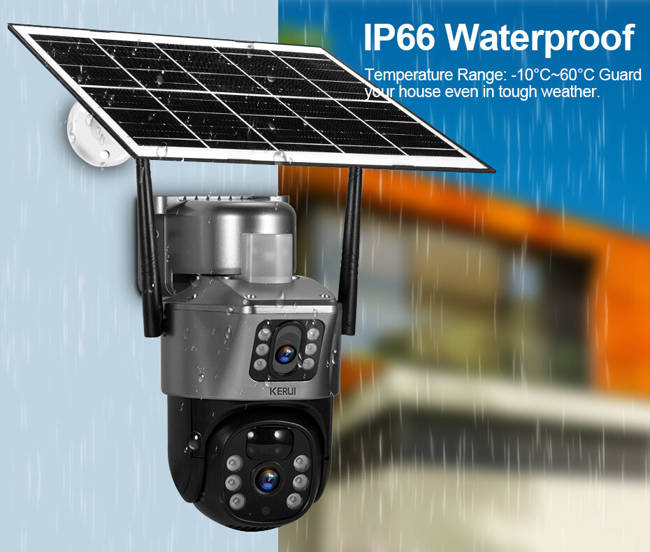 3PCS 4MP Solar Powered WiFi IP Cameras Waterproof Outdoor PIR Home Protection