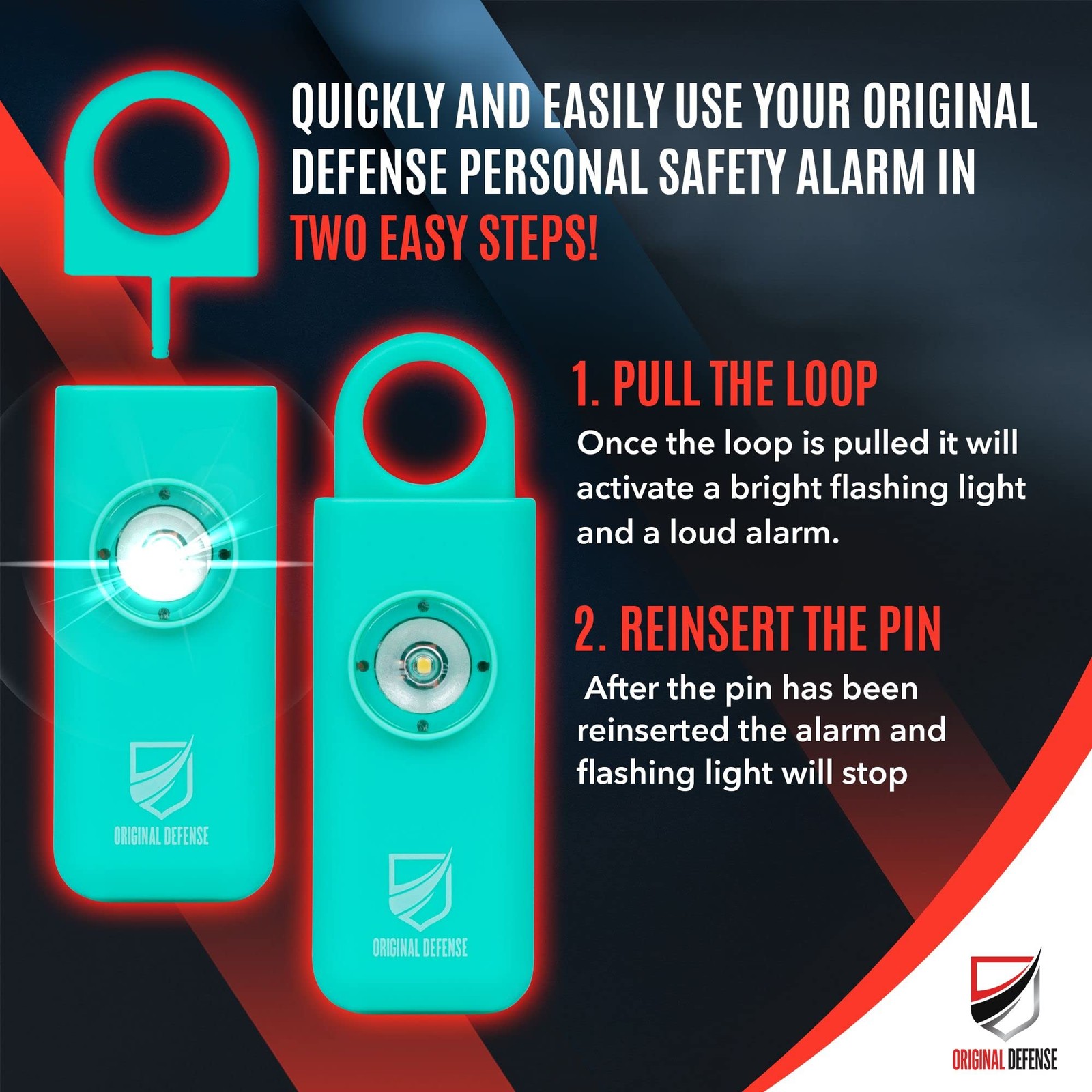 ® Siren Self-Defense Alarm – 130 dB Keychain Alarm with LED Strobe Light for …