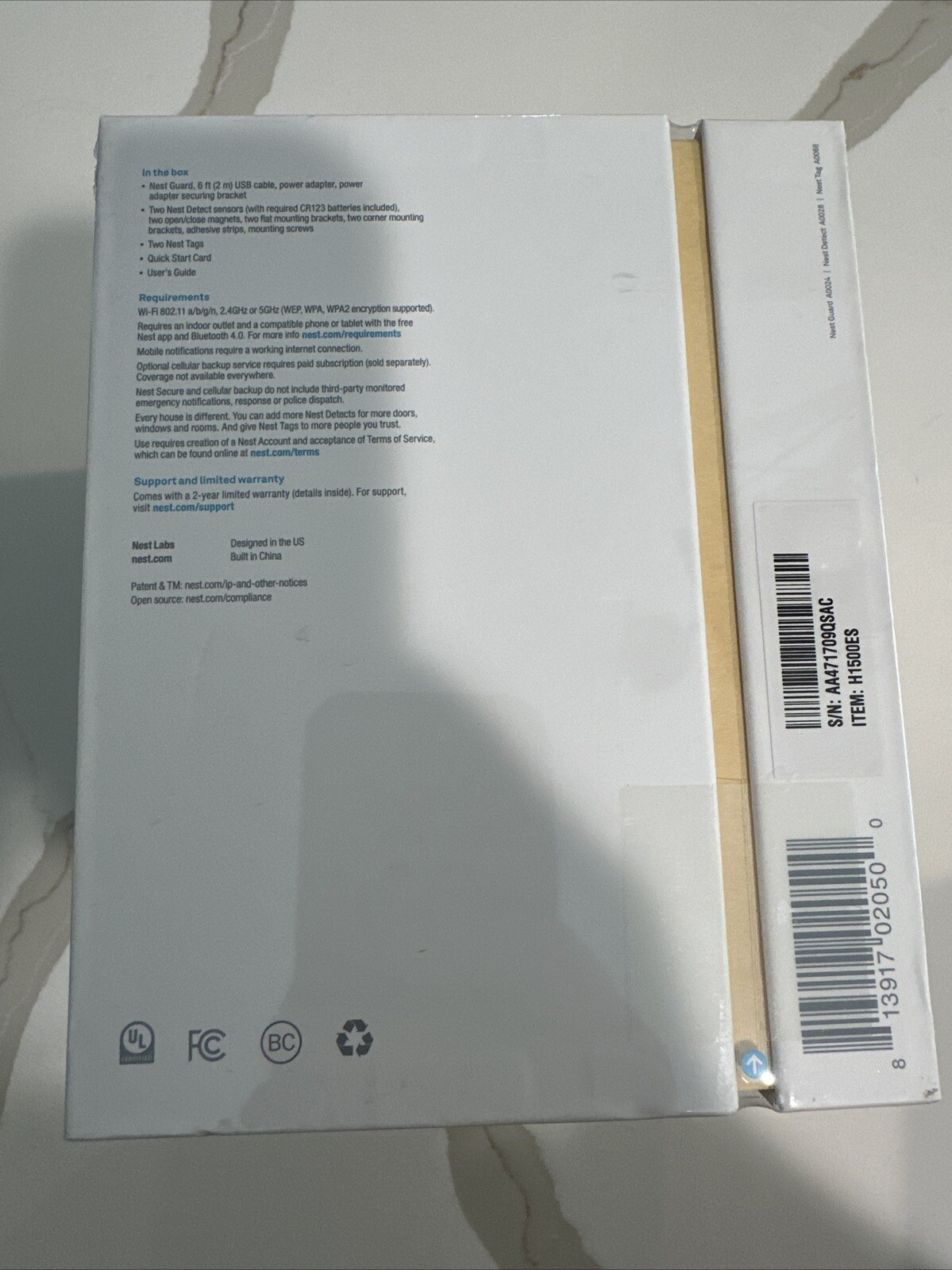 Google Nest Secure Alarm System Starter Pack (H1500ES) – New