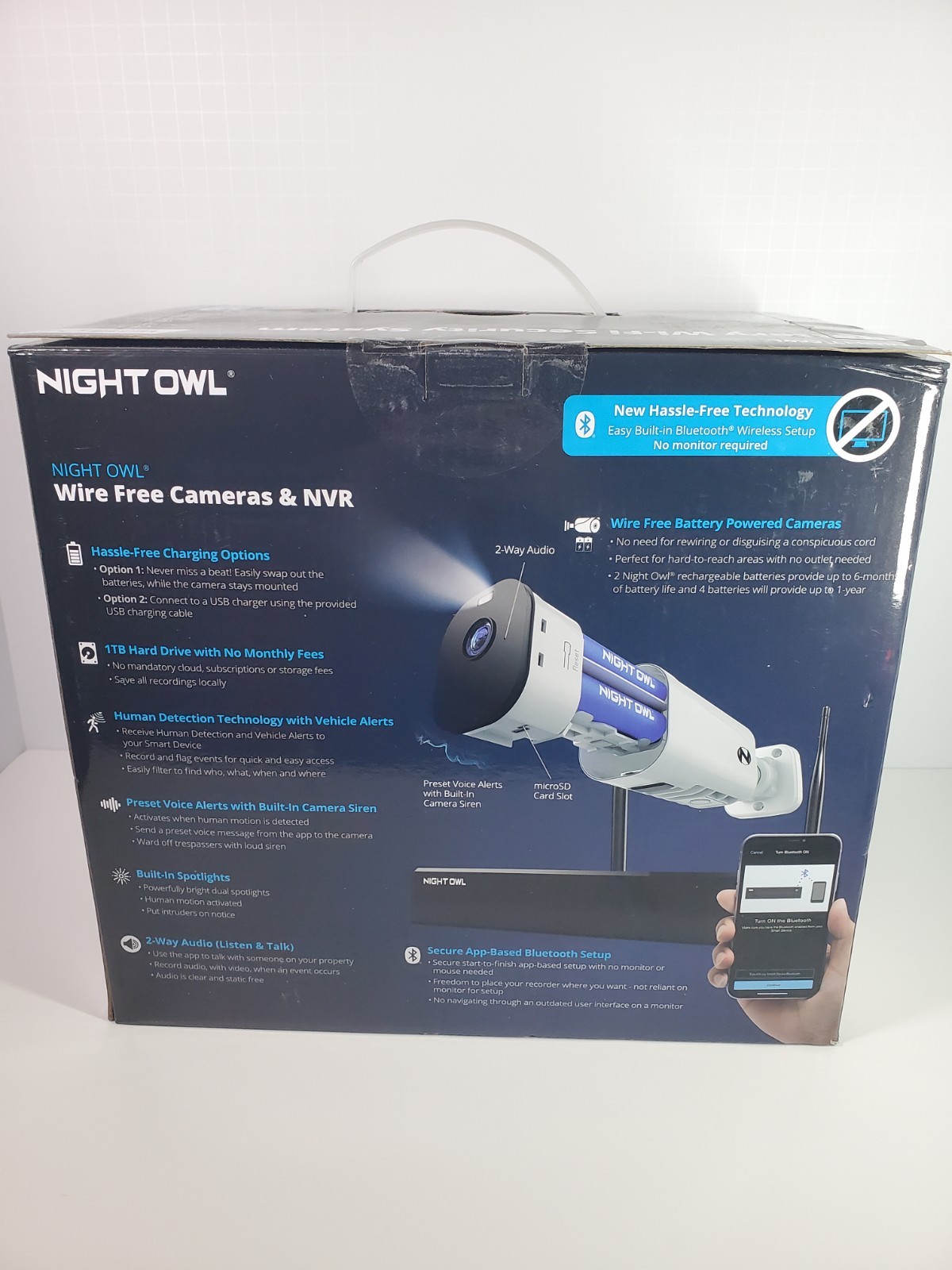 New Night Owl 4K Wi-Fi NVR W/1TB Hard Drive 3 Battery 1080p HD Spotlight Camera
