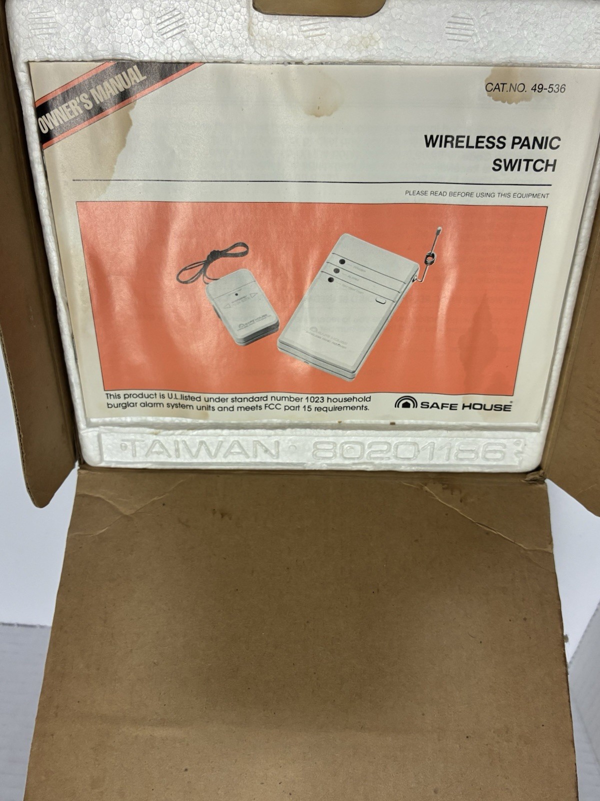 Vintage Safe House Radio Shack Wireless Panic Switch 49-536 New Old Stock Open