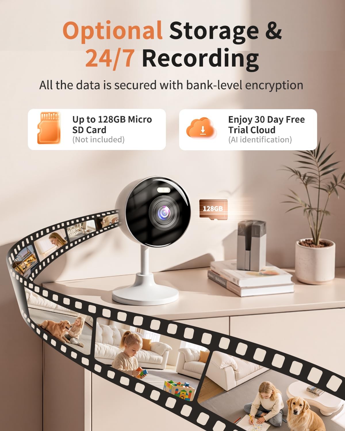 2K Cameras for Home Security, 5G & 2.4G WiFi Security Camera 4 Pack, White