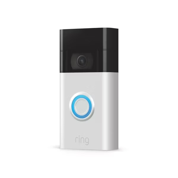 Ring Smart Battery Doorbell Satin Nickel, Outdoor Cam Plus, and Indoor Camera