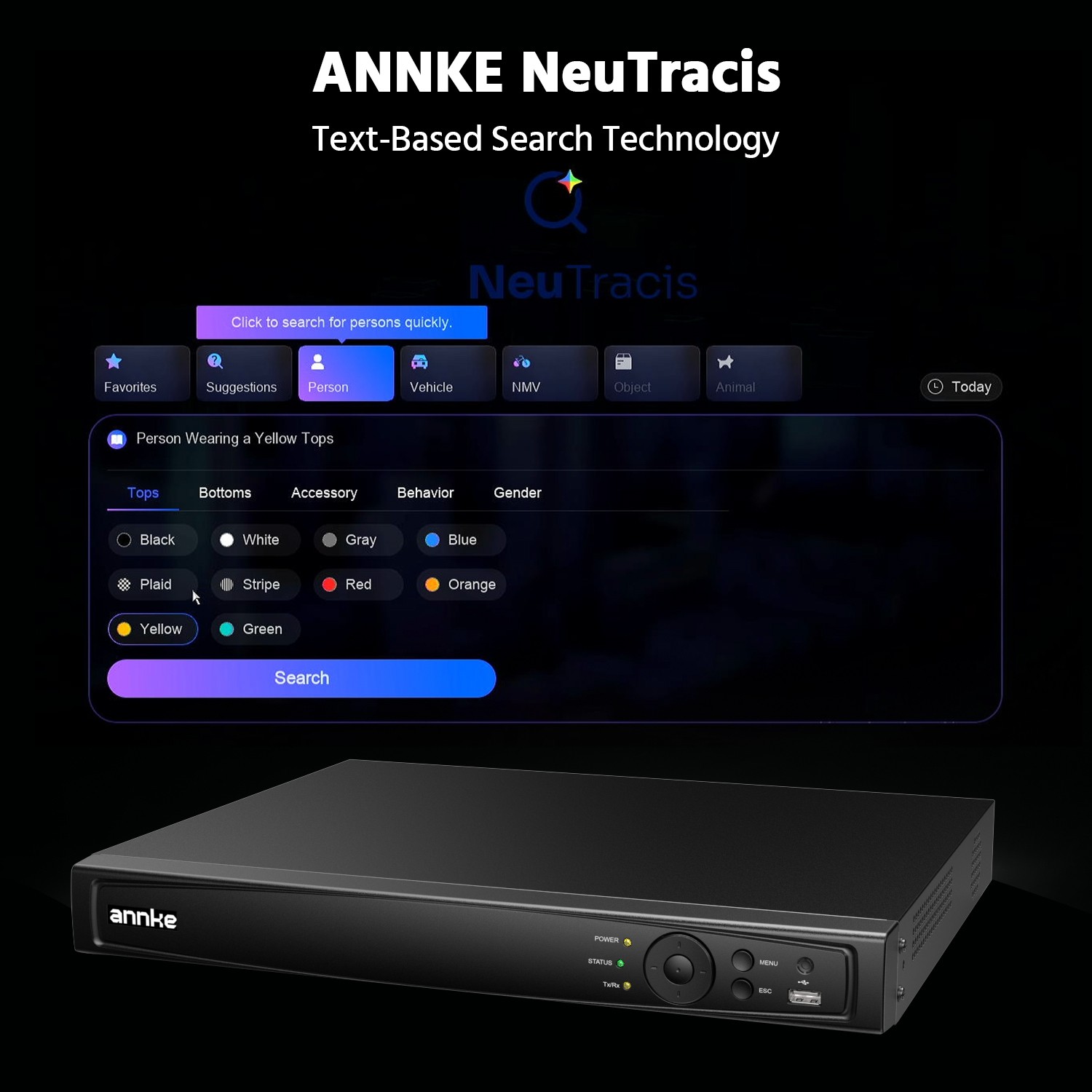 ANNKE 8CH NVR 4K Color POE Security Camera System Face Recognition Neutracis 2TB