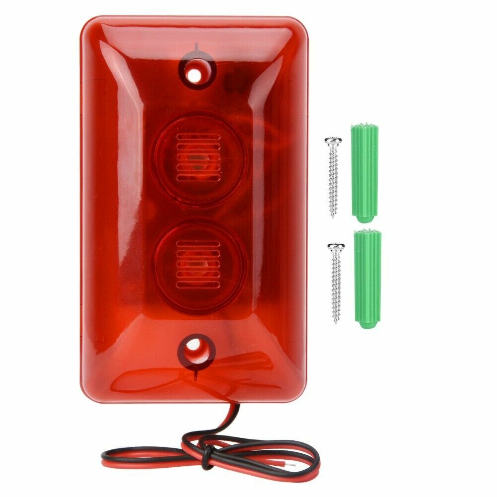 12V LED Wired Flashing Light Alarm Strobe Siren Security System Automatic Voice