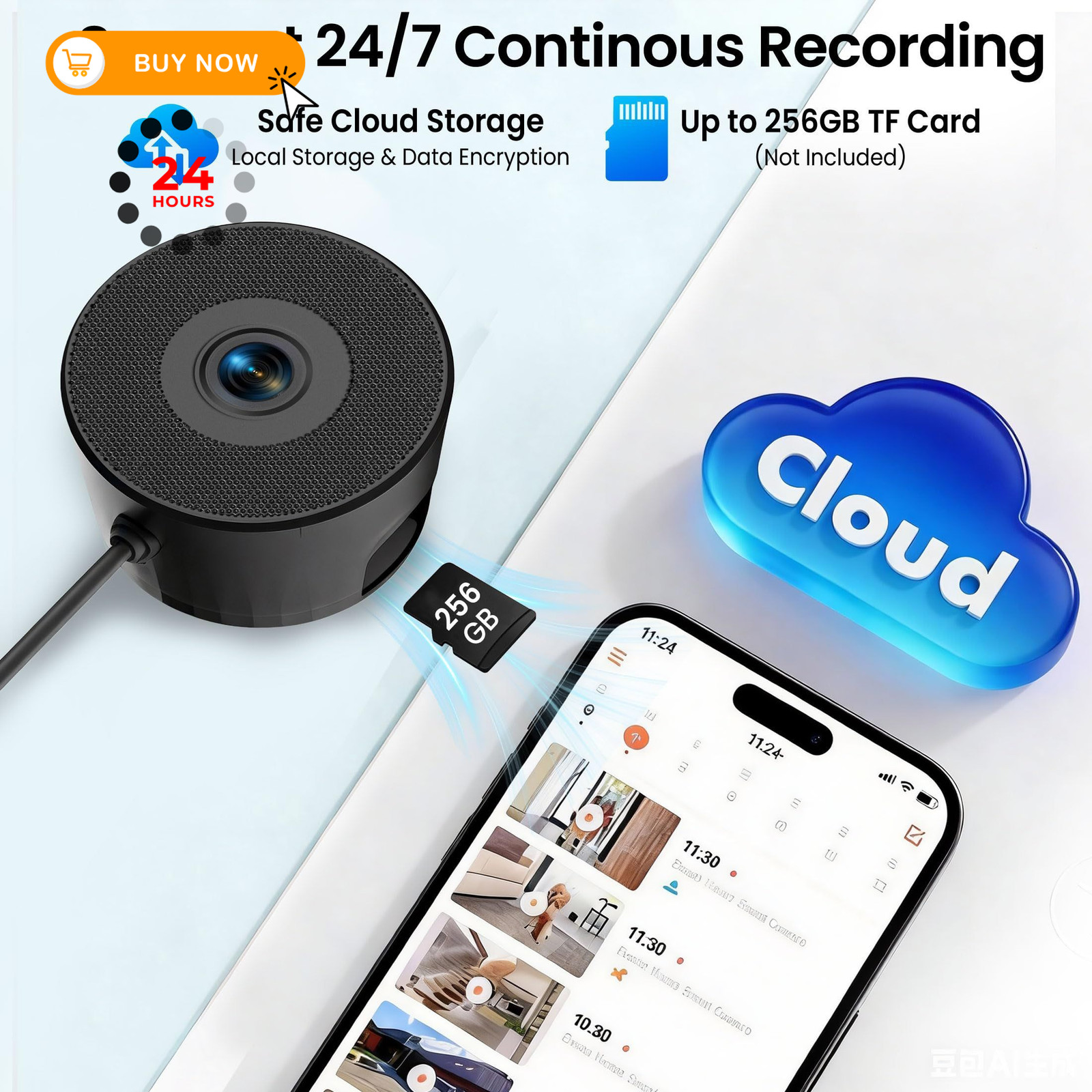 2K 3MP Window Camera, 5GHz & 2.4GHz WiFi Dome Cameras for Home 1 Pack