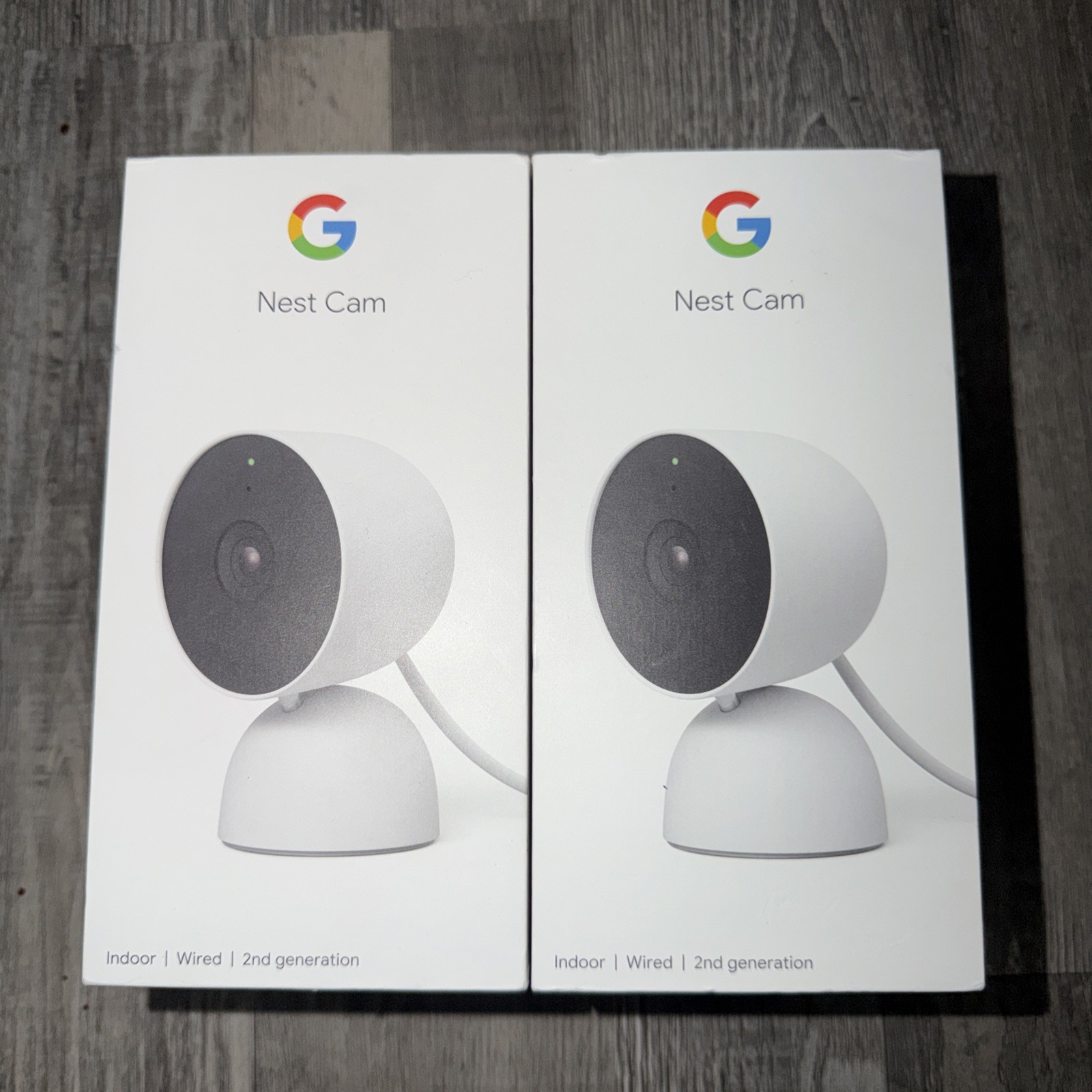 2 New Google Nest Cam 2nd Gen Indoor Wired Security Cameras