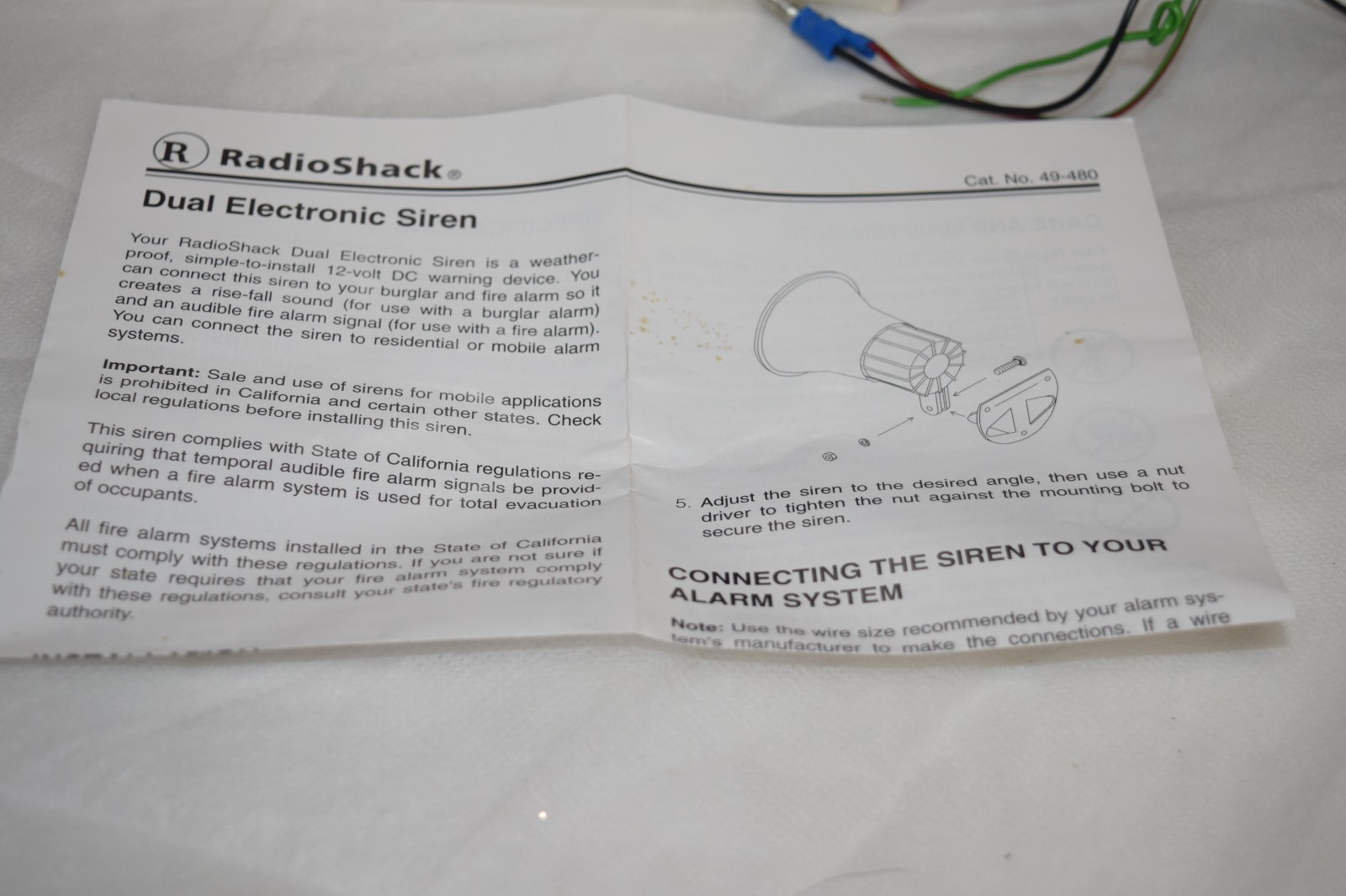 Vintage RadioShack 49 480 Dual Two 2 Electronic Siren Indoor Outdoor Box Unused