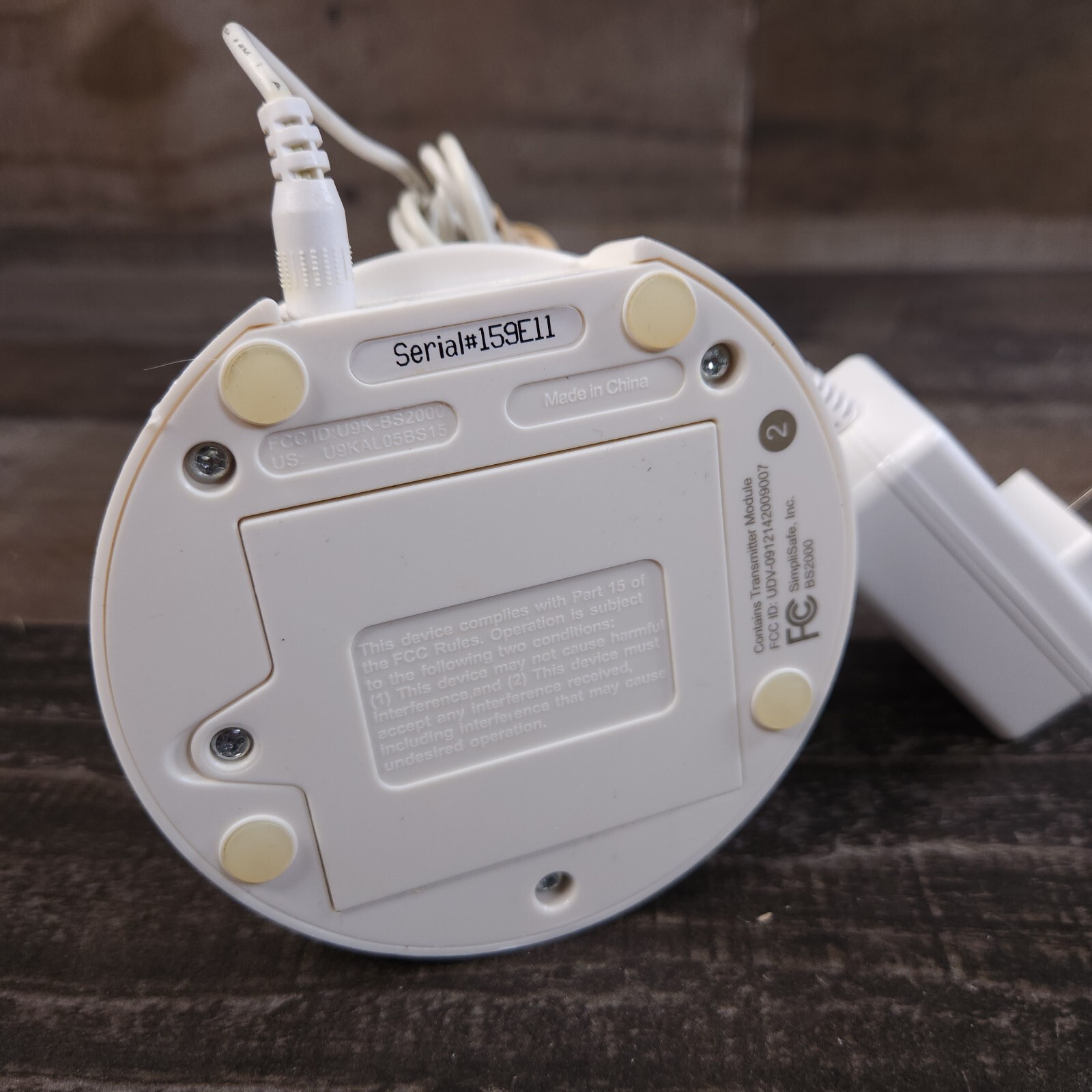 SimpliSafe Base Station W/ Power Cord BS2000 1st generation security system base