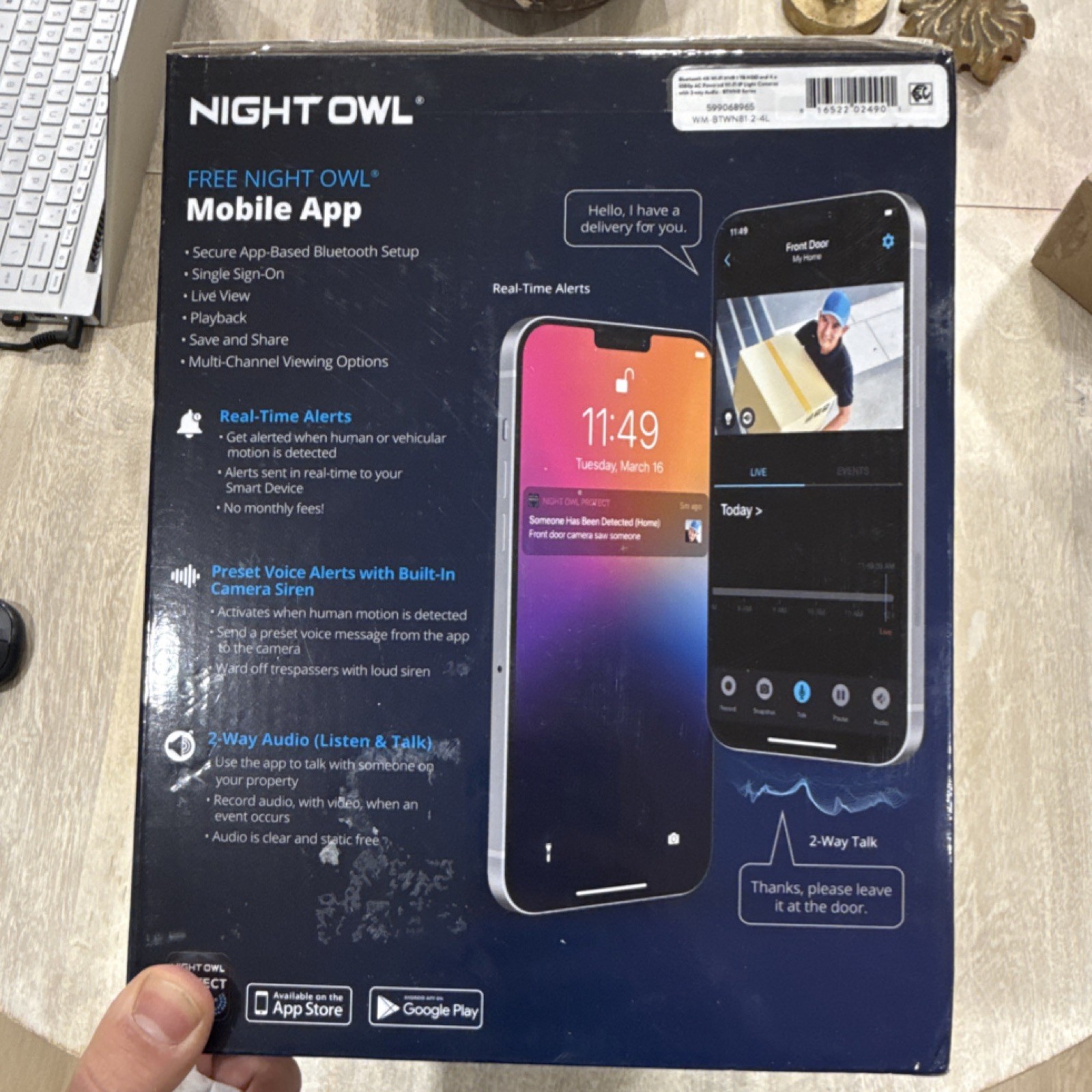Night Owl Wi-Fi Bluetooth 4 Cameras 1080p Spotlights Voice Alerts 1TB