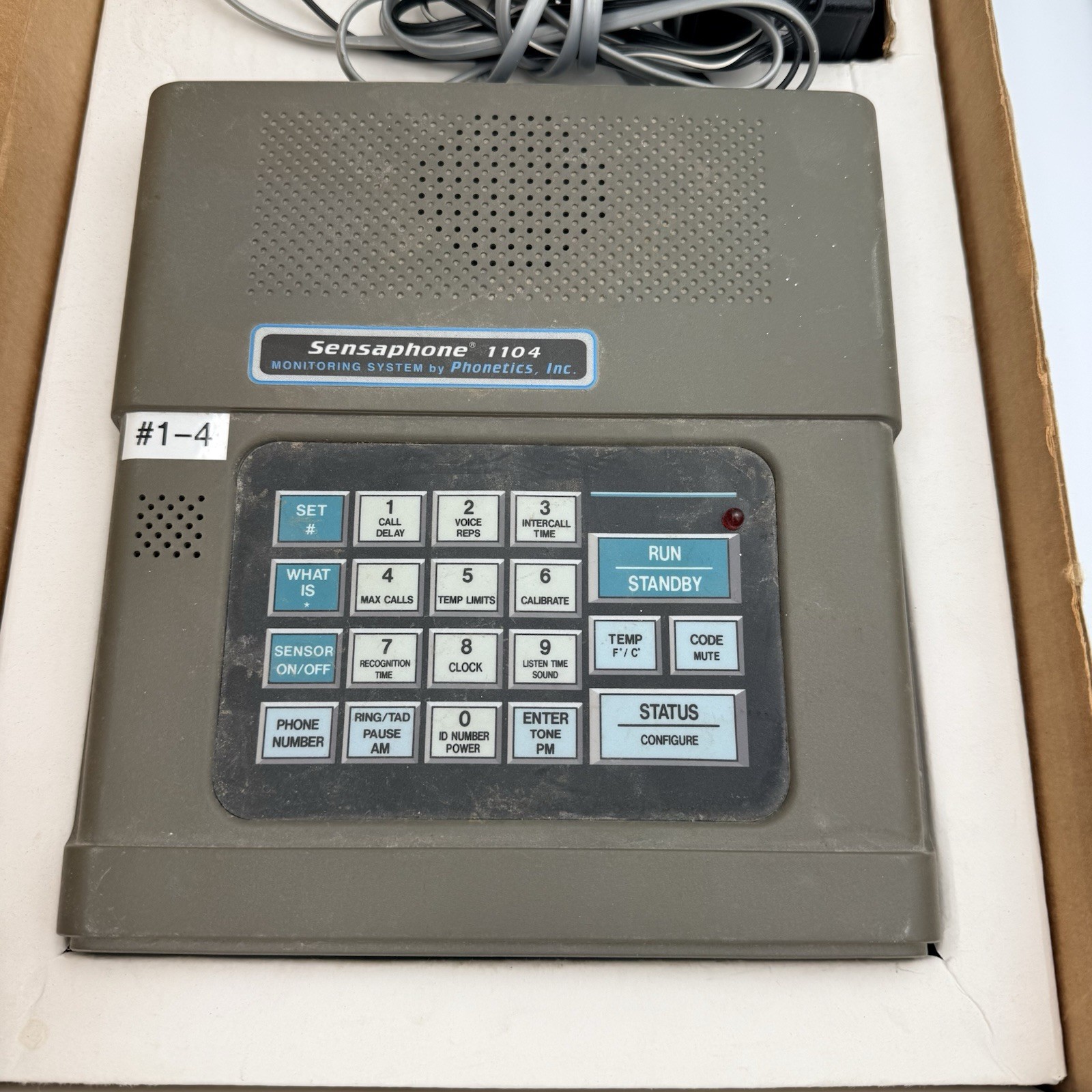 SENSAPHONE 1104 Remote Monitoring System Station AC Adapter & Manual TURNS ON
