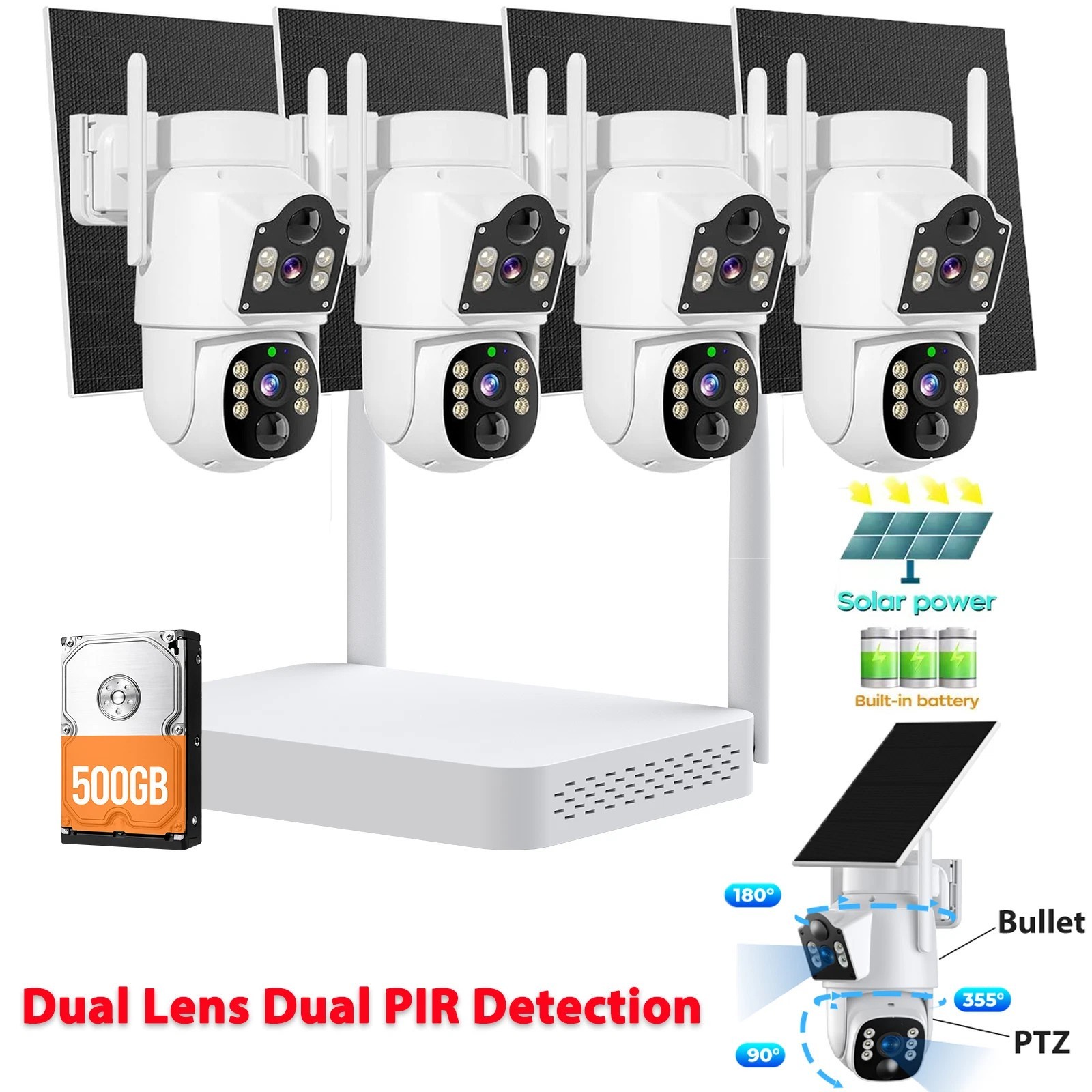 CAMCAMP 2K Wireless Outdoor Solar Security Camera System Smart Motion Detection
