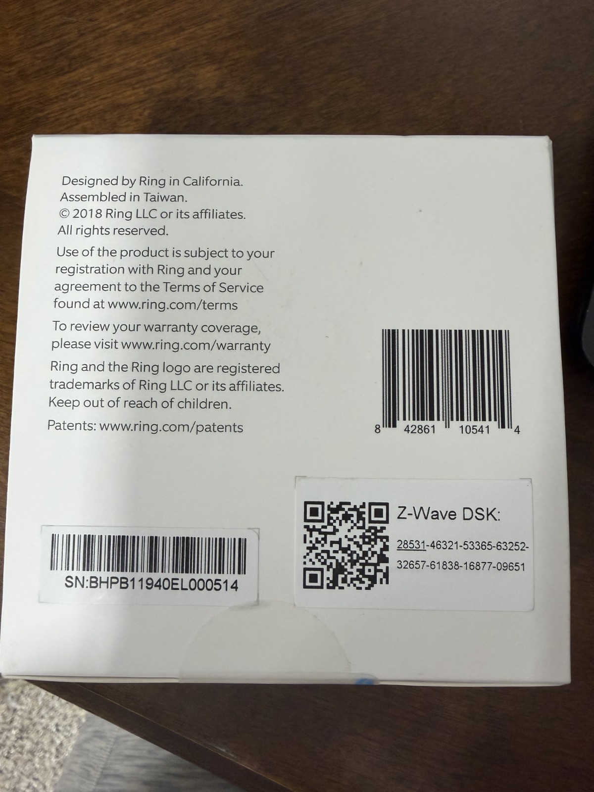 Ring Alarm Panic Button 1st Generation Factory/ NEW SEALED