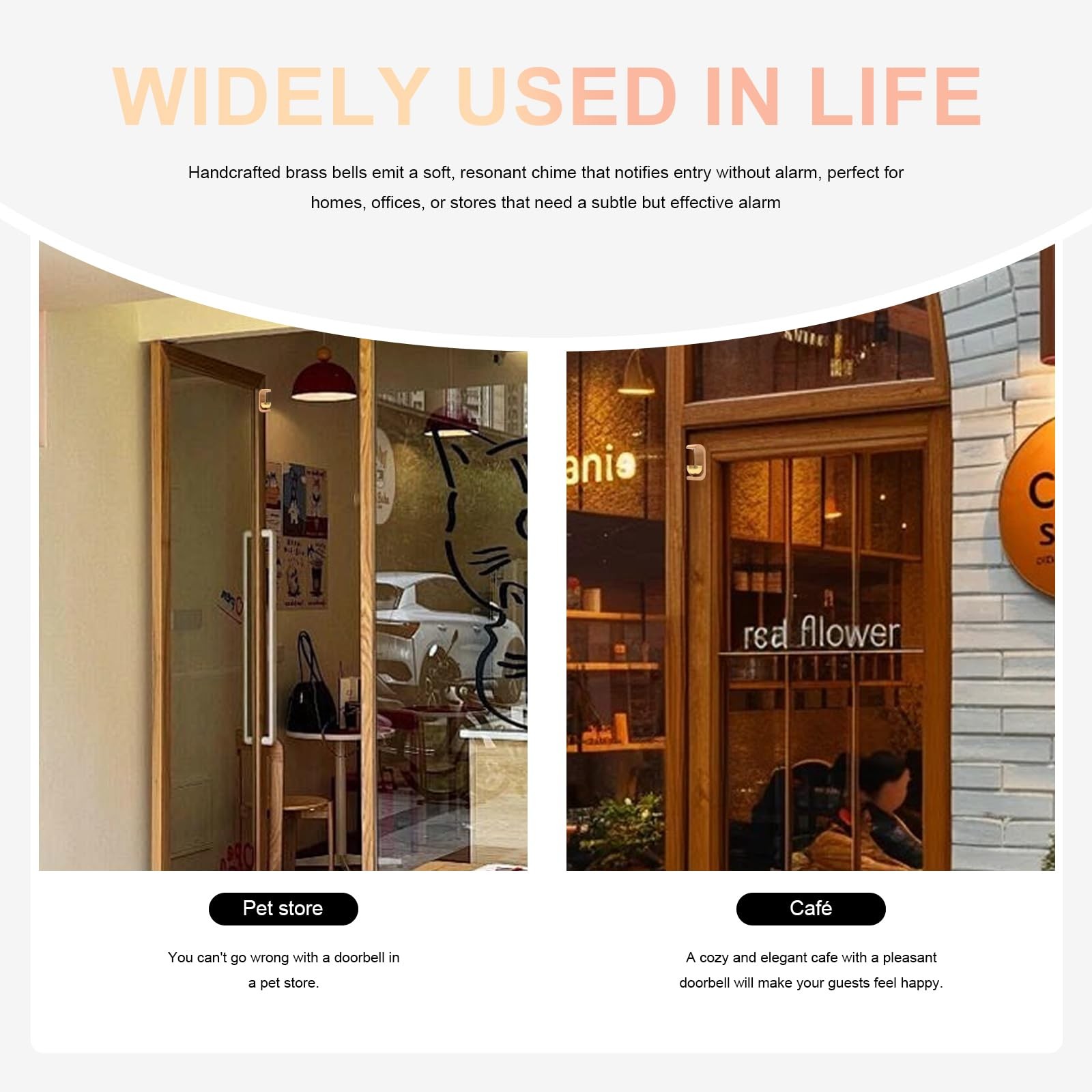 Magnetic Door Chime 2-Pack – Wooden Wind Bells for Opening, Beech