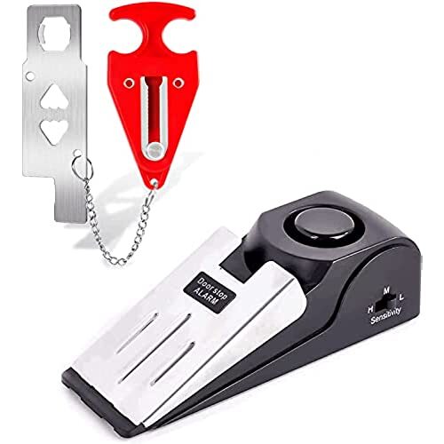 Door Stop Alarm & Portable Security Door Lock Set for Travel Hotel Room Home