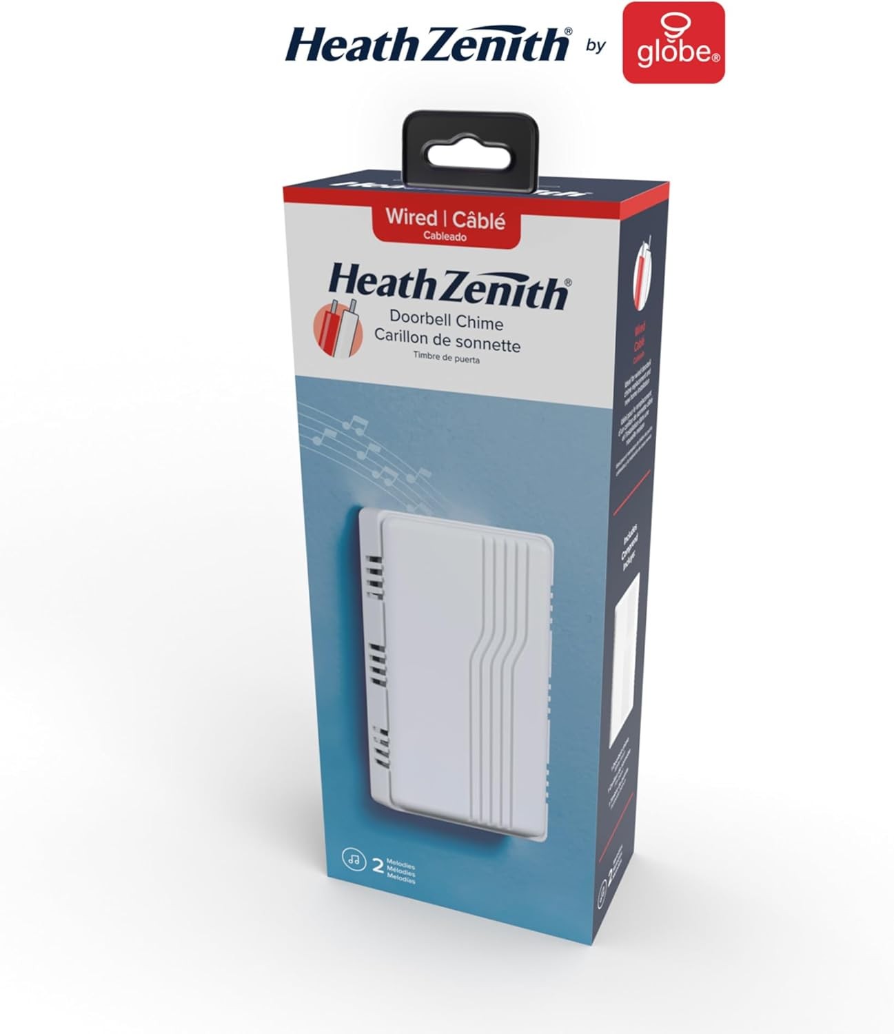 Heath Zenith Wired Mechanical Doorbell Chime, White, Plastic, No Size, White