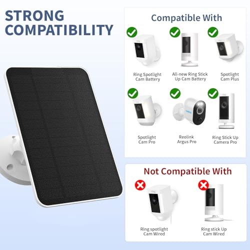 Solar Panel for Ring Camera, Outdoor Solar Charger for Security Cam |-pack 4w 2