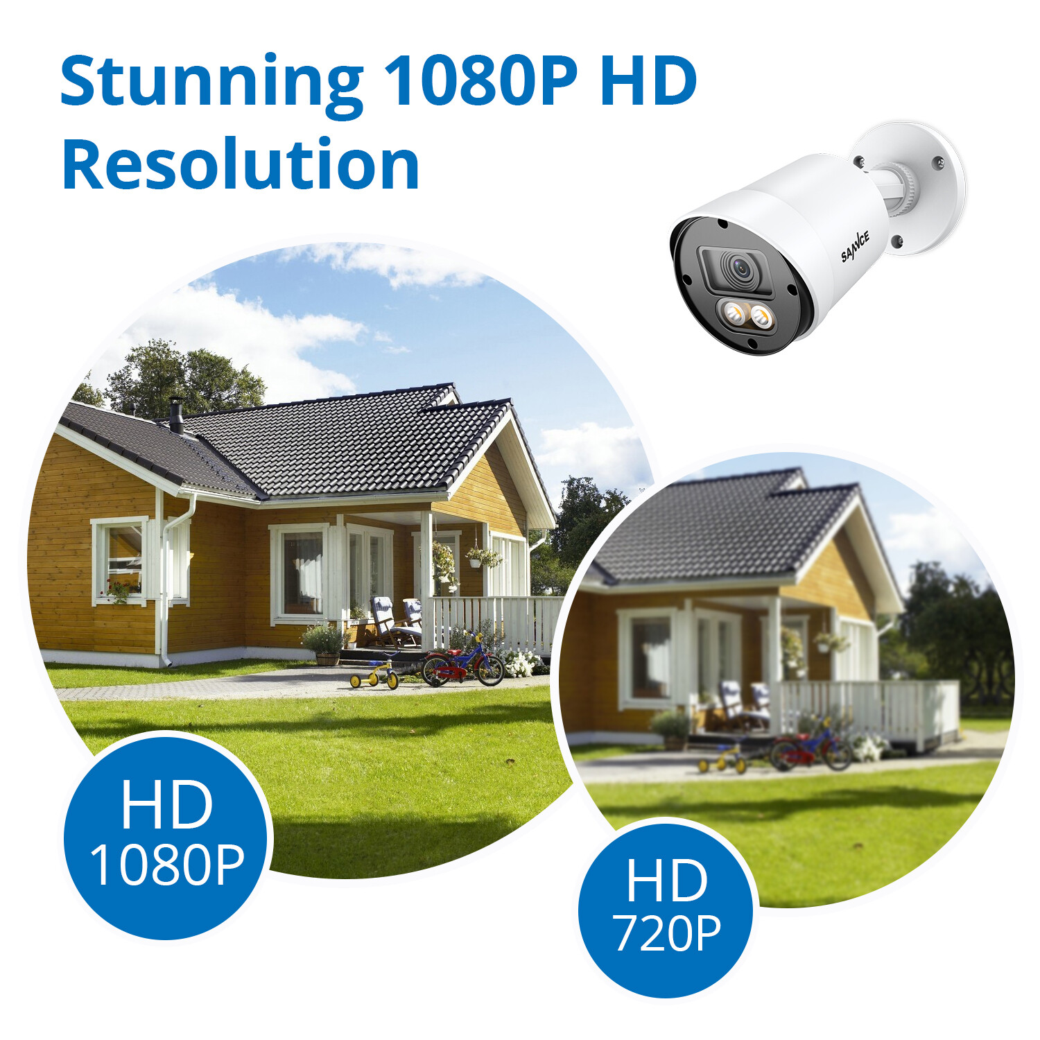 SANNCE 1080P Full Color Night Vision Outdoor 2MP Security Camera LED Warm Light