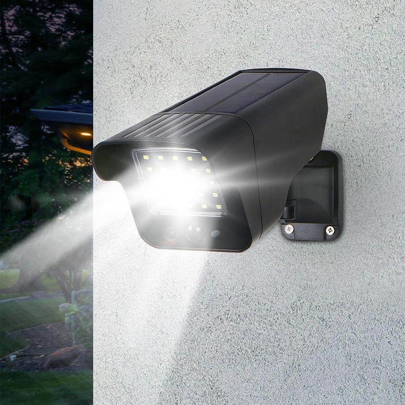 Outdoor Home Security Alarm LED Flash lamp Solar PIR Motion Sensor Dummy Camera
