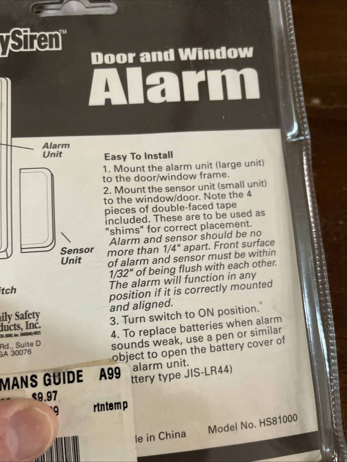 Safety Siren- Battery Door Alarm System – Window Cabinet House Security!