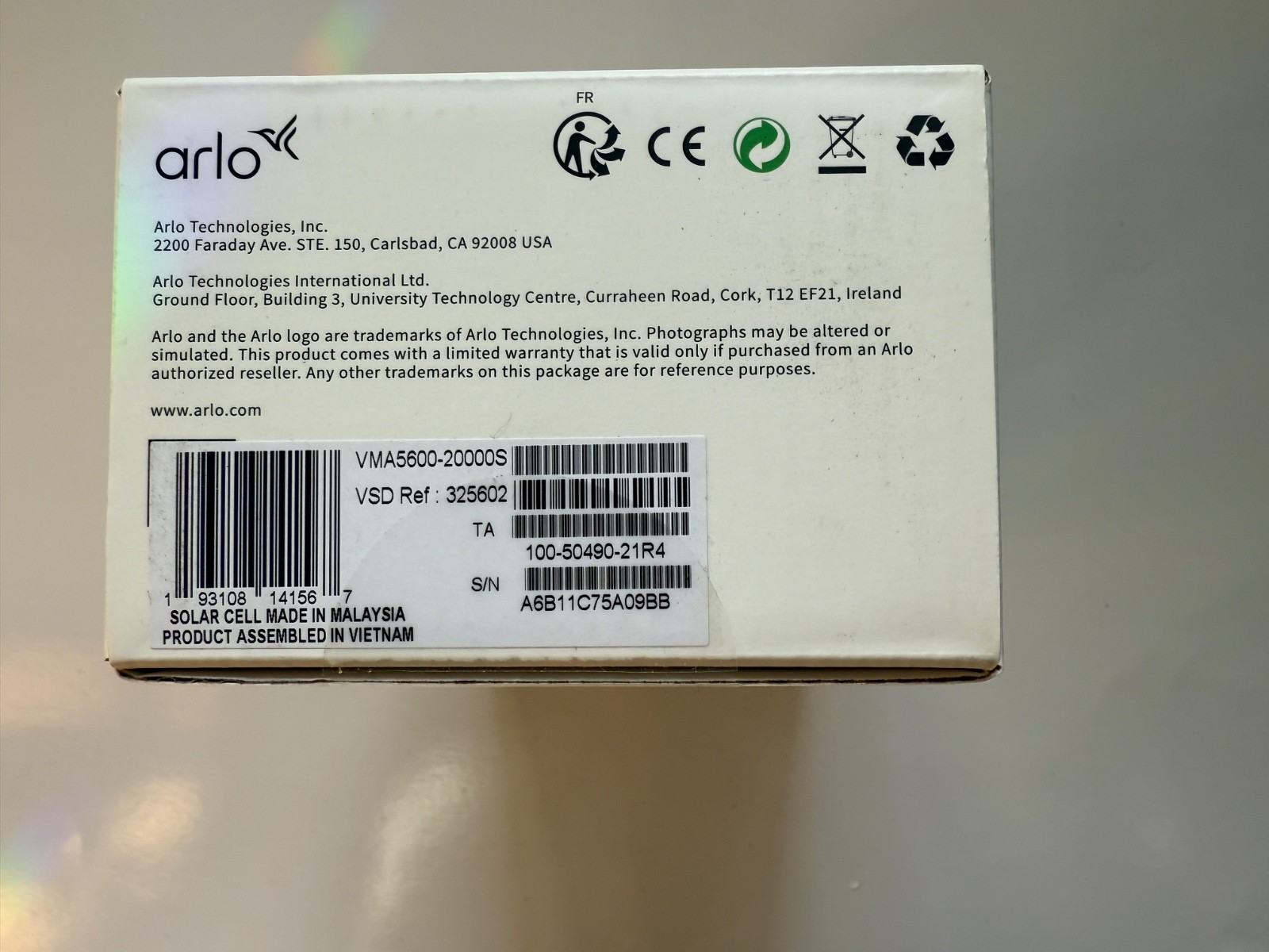 Arlo Solar Panel Arlo ULTRA, Ultra 2, Pro 3, Pro 4 Compatible VMA560020000S