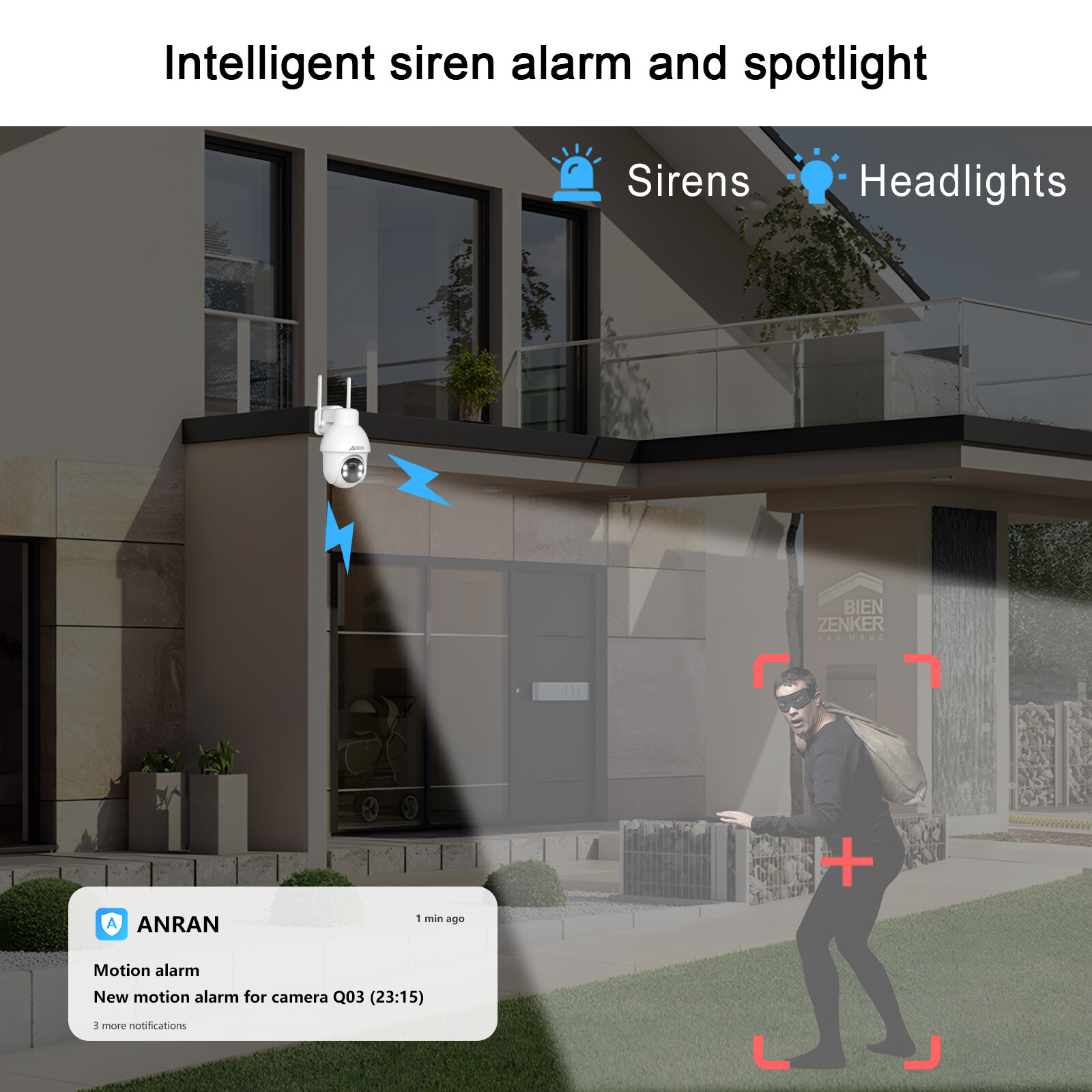 Wireless Security Camera 1296P CCTV Outdoor Battery Powered Pan/Tilt Solar Panel
