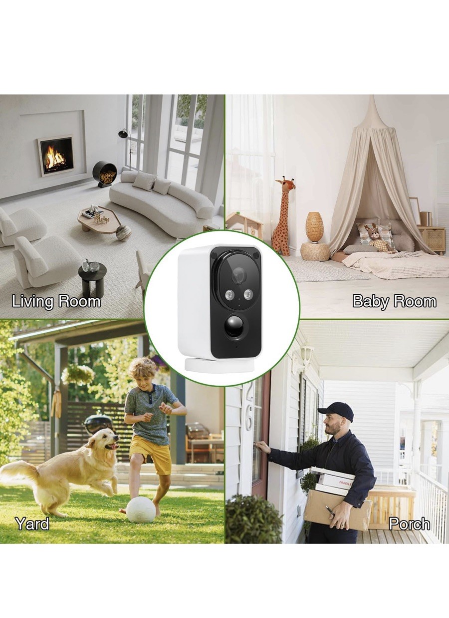 2 Pk Pan&Tilt CCTV Security Camera Outdoor IR Night Vision, 2 Way-Talk Live View