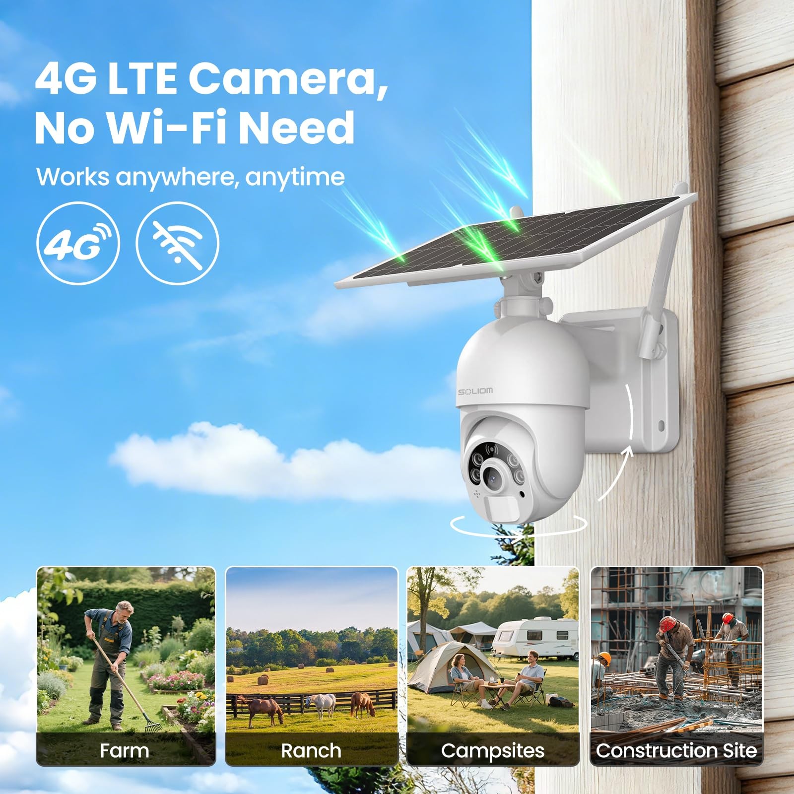 SOLIOM S800 4G LTE Cellular Security Camera Outdoor, No WiFi Solar small