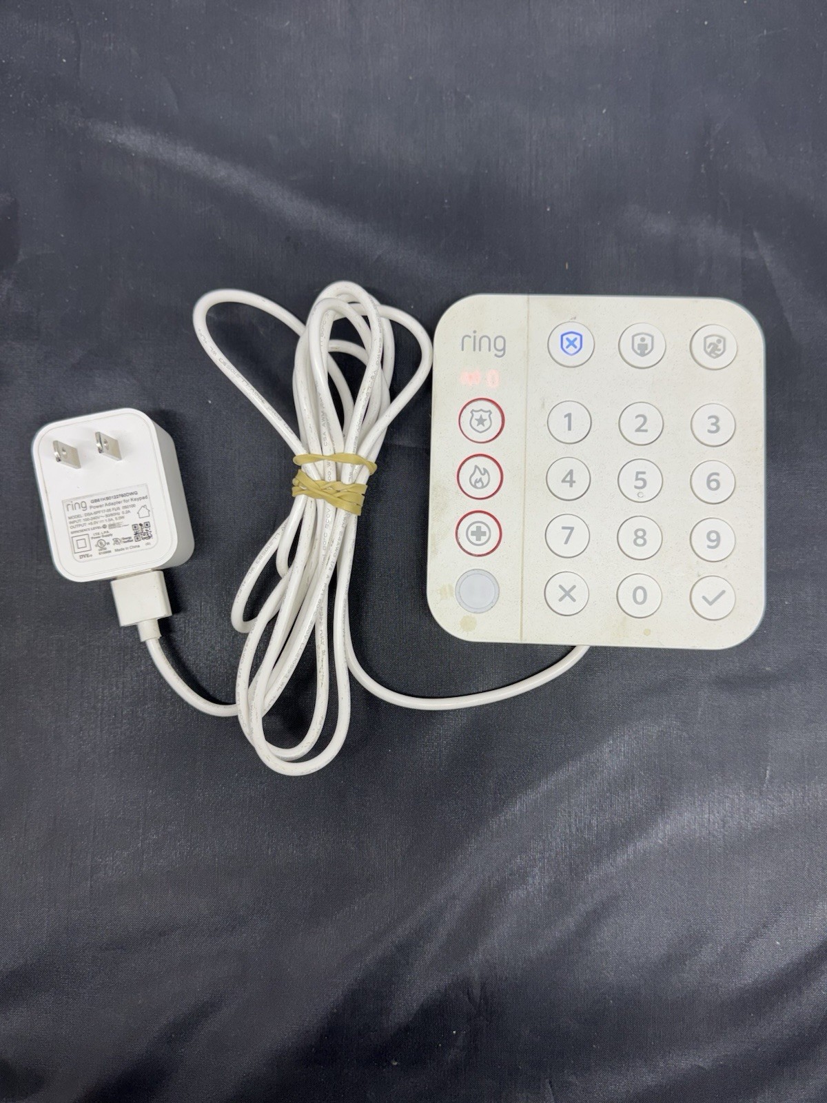 Ring Alarm Keypad (2nd Gen) Model 5AT2S7 Z-Wave Plus w/ Power Adapter Works