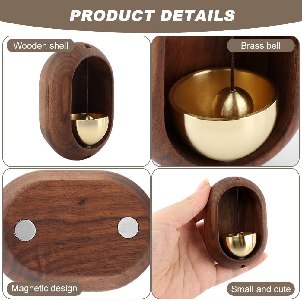 Oval Magnetic Hanging Door Bell, Loud Sound Wooden Zen Grip Doorbell Chime,…