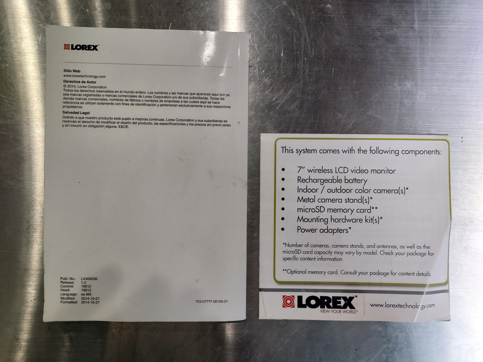 Lorex LW1741 LW1740 LW2740 INSTRUCTION MANUAL (English)