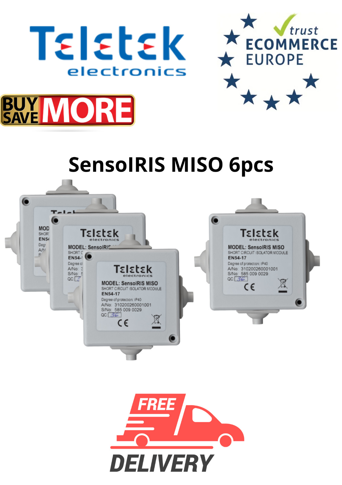 TELETEK Fire Alarm Solutions / Addressables / Modules / SensoIRIS MISO 6 pcs