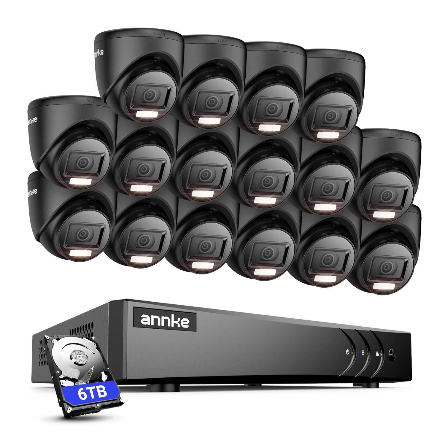 ANNKE 16CH 5MP Lite DVR 1080P CCTV Security Camera System Outdoor AI Color Night