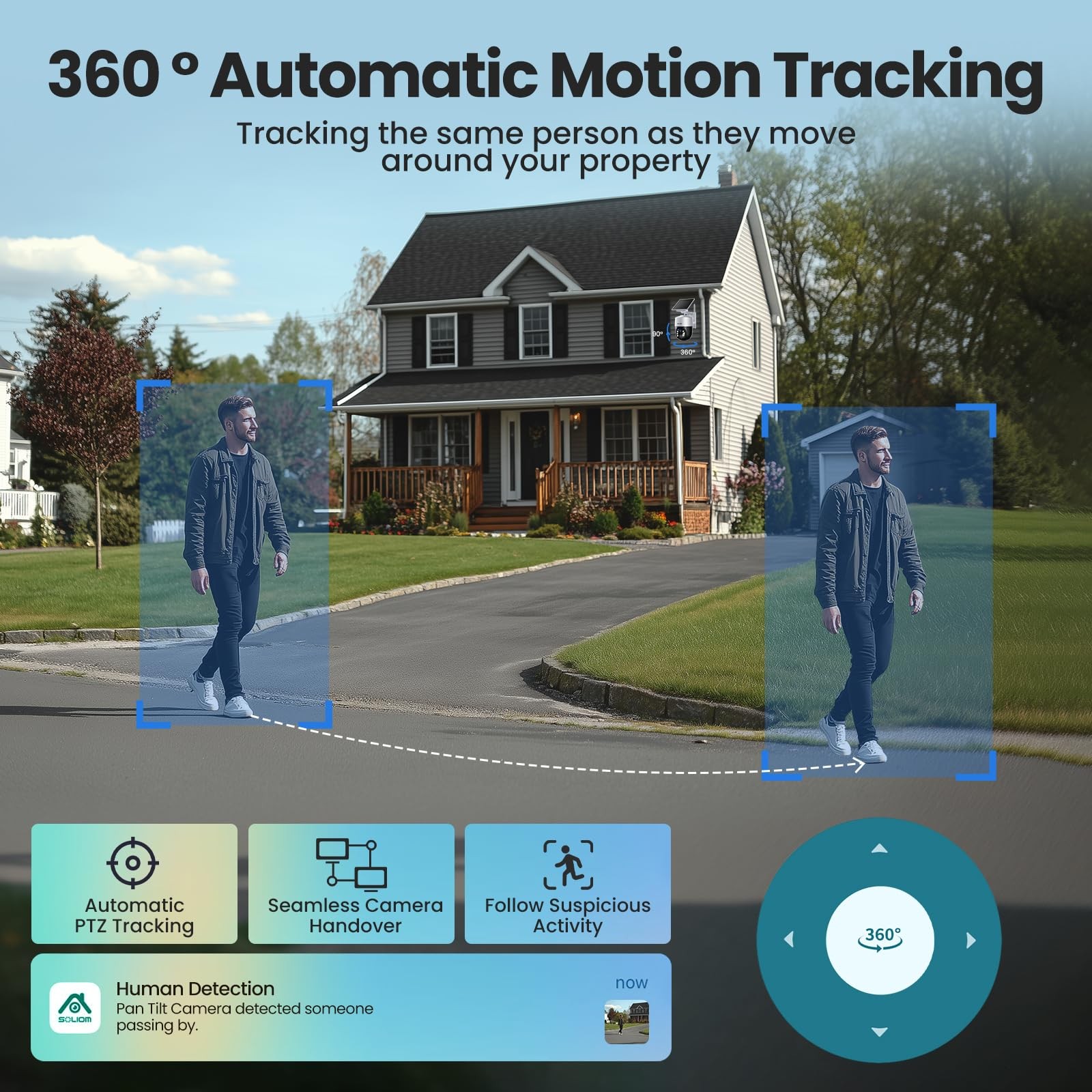 SOLIOM Security Cameras Wireless Outdoor,4K Ultra HD for Day 2-Cam-KIt, Black